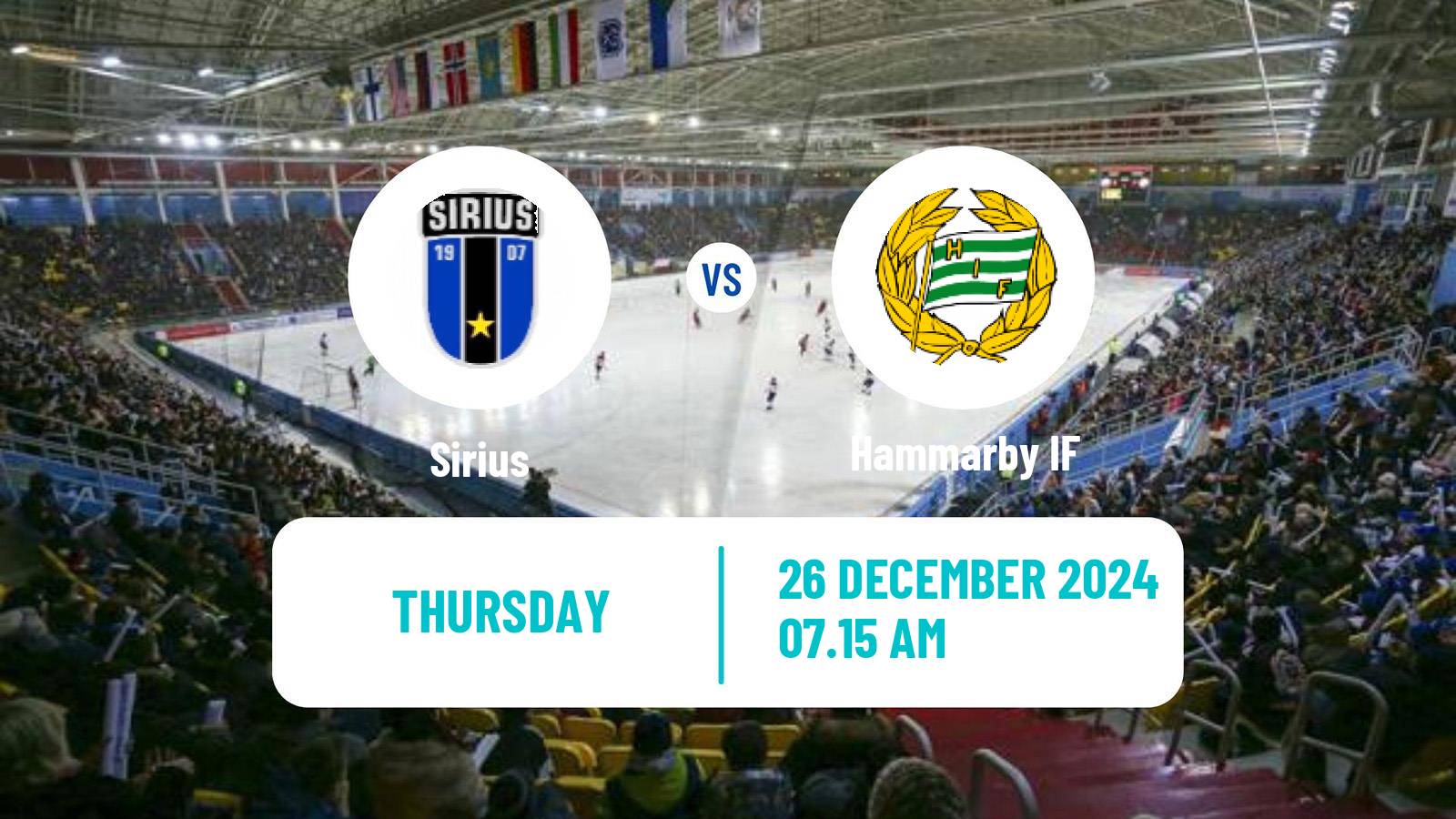 Bandy Swedish Elitserien Bandy Sirius - Hammarby IF