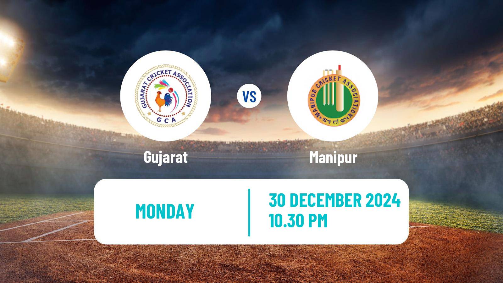 Cricket Vijay Hazare Trophy Gujarat - Manipur