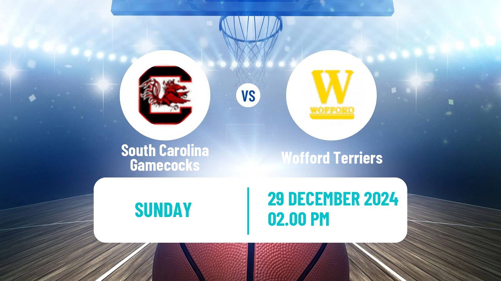 Basketball NCAA College Basketball Women South Carolina Gamecocks - Wofford Terriers