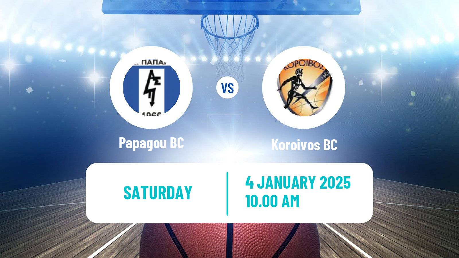 Basketball Greek Elite League Basketball Papagou - Koroivos