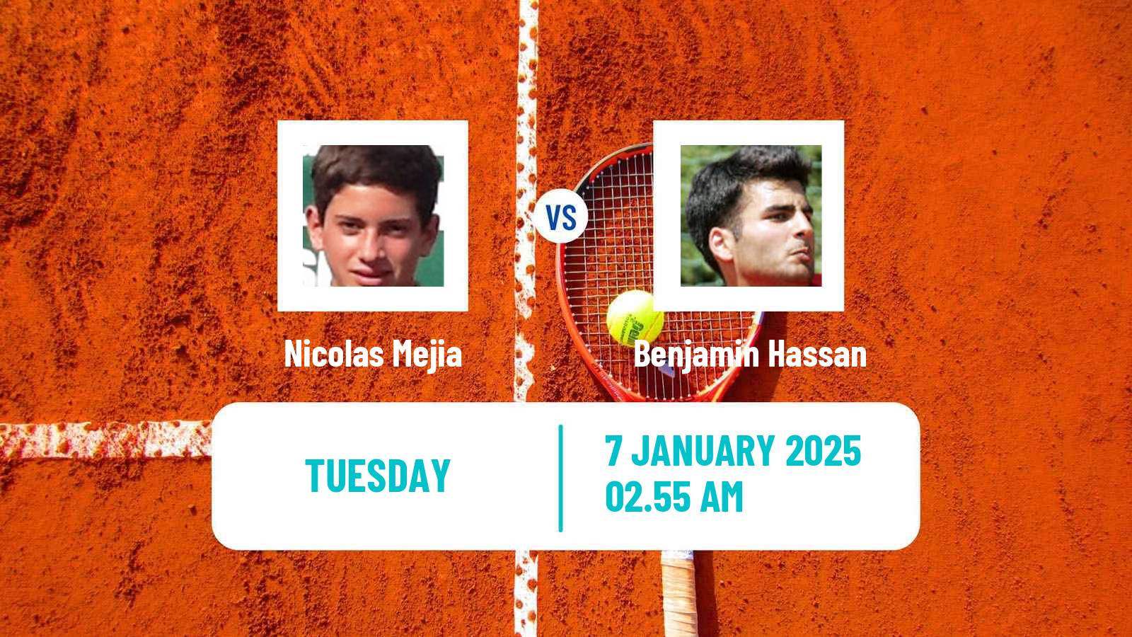 Tennis ATP Australian Open Nicolas Mejia - Benjamin Hassan