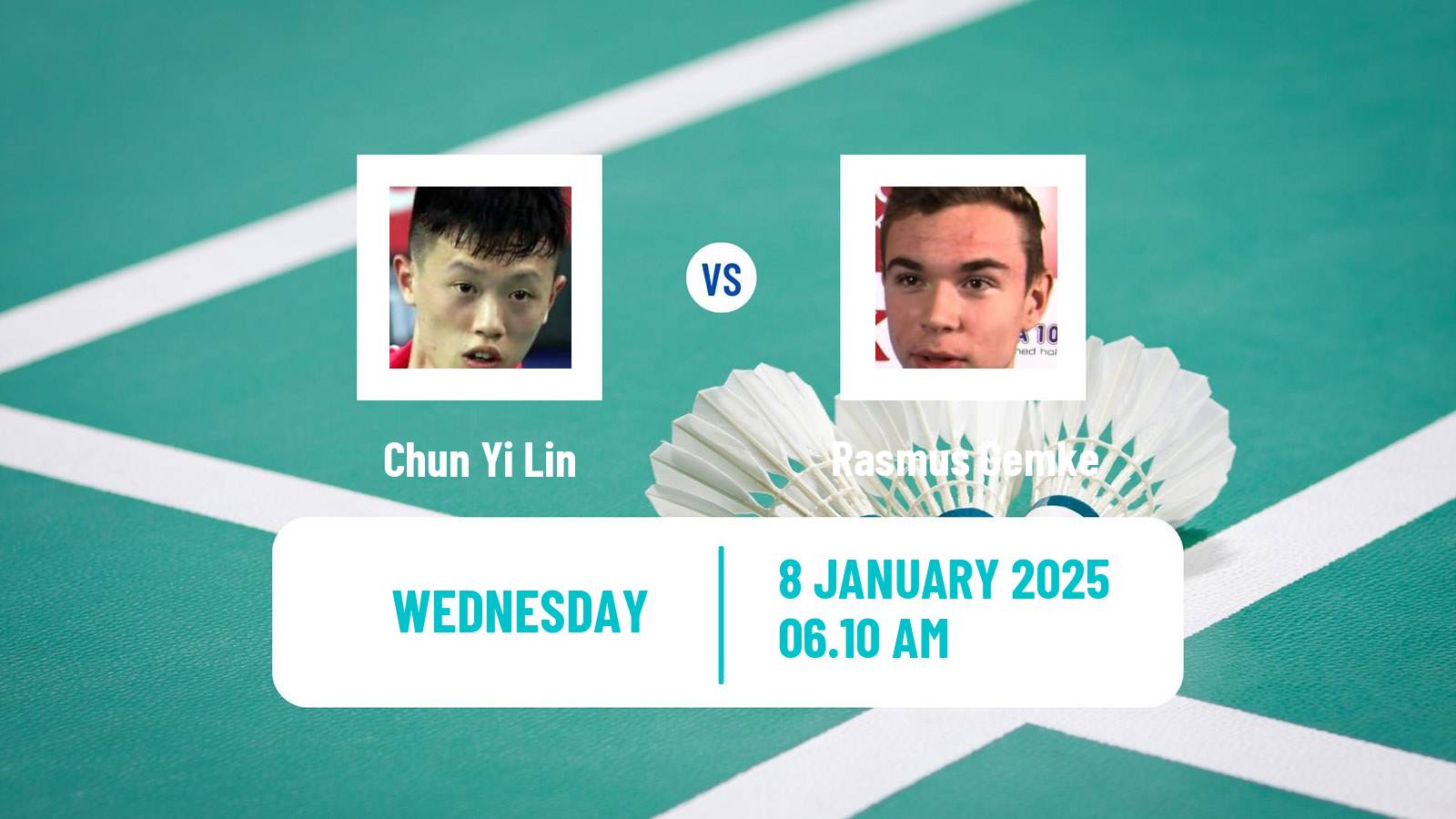 Badminton BWF World Tour Malaysia Open Men Chun Yi Lin - Rasmus Gemke