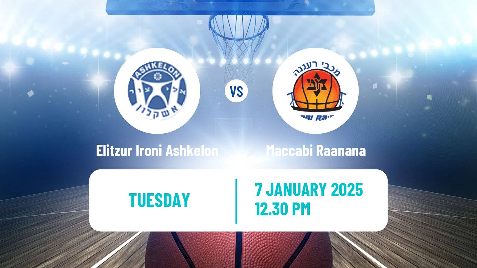 Basketball Israeli Liga Leumit Basketball Elitzur Ironi Ashkelon - Maccabi Raanana