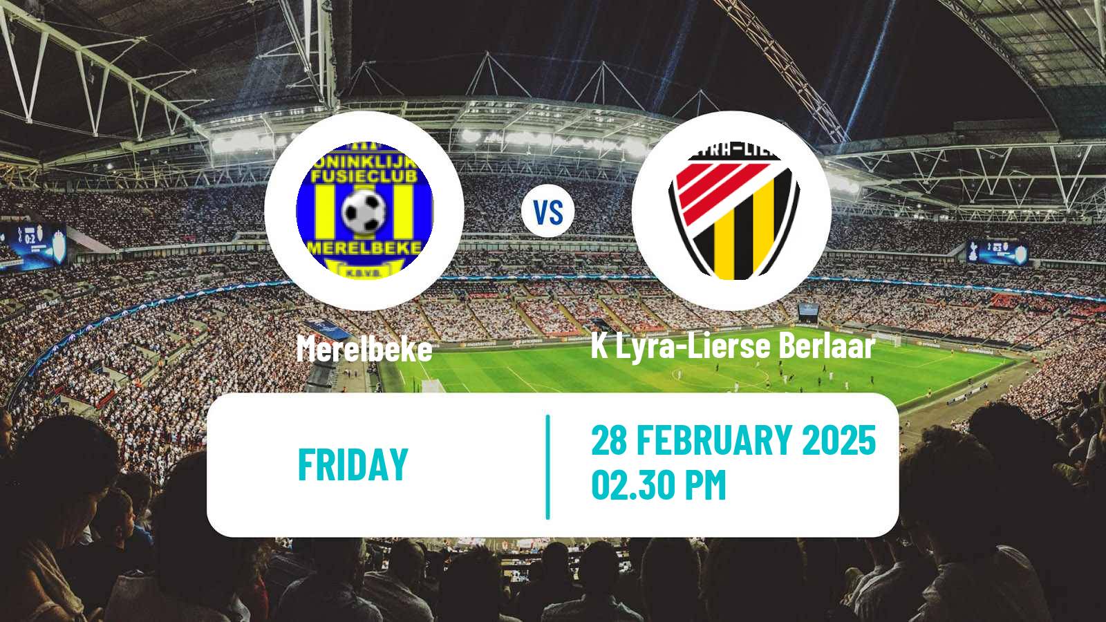 Football Belgian National Division 1 VV Merelbeke - K Lyra-Lierse Berlaar
