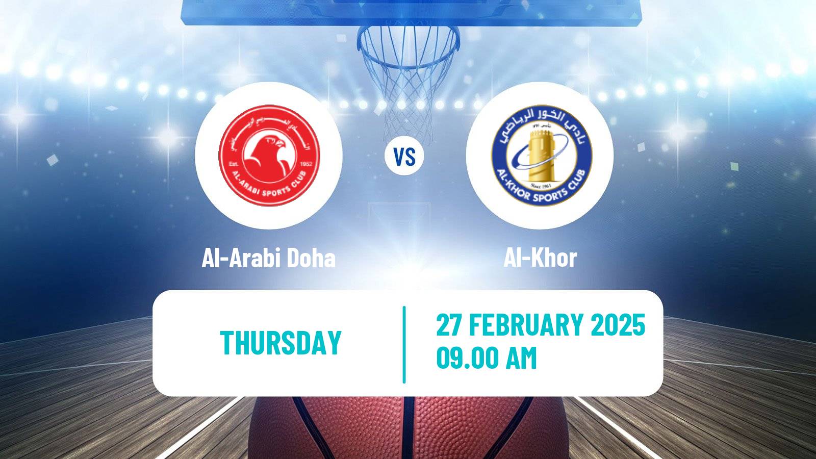 Basketball Qatar Basketball League Al-Arabi Doha - Al-Khor