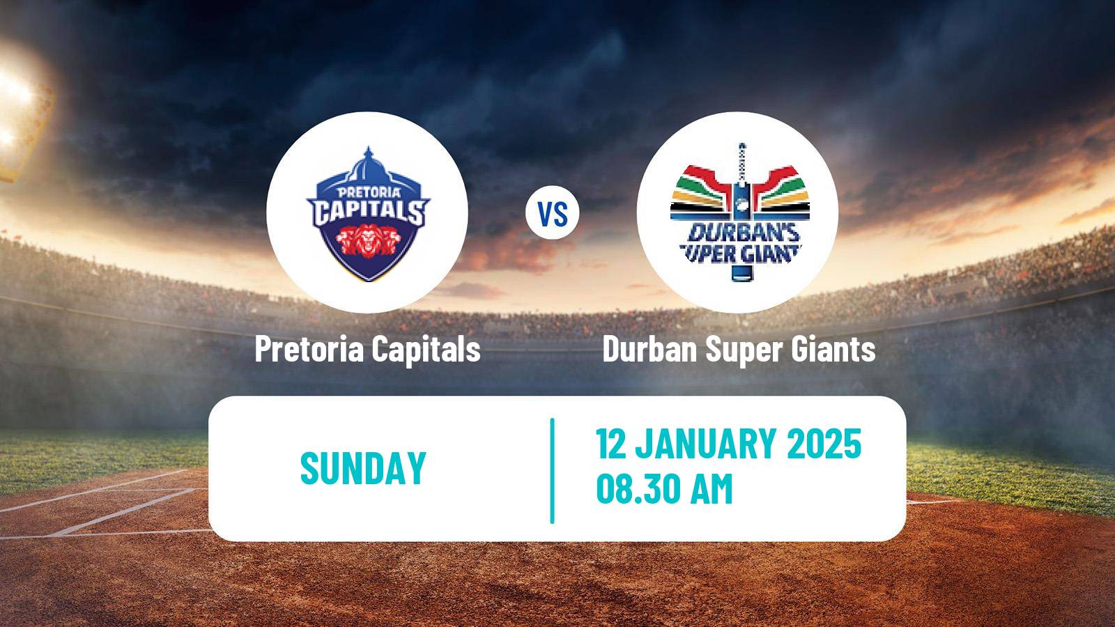 Cricket South African SA20 Pretoria Capitals - Durban Super Giants