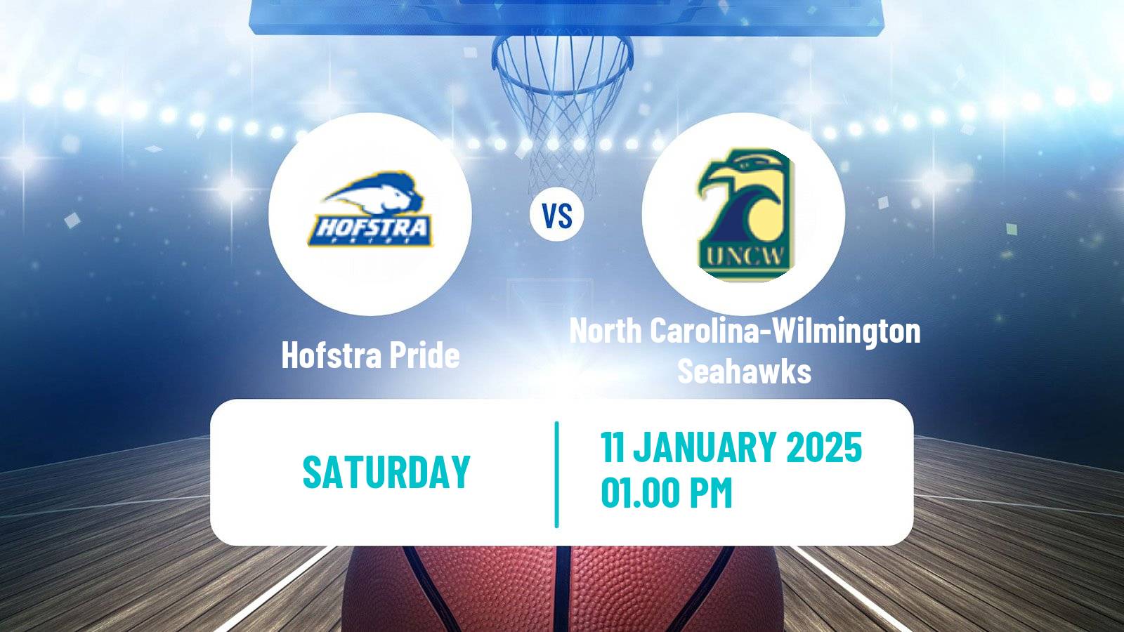 Basketball NCAA College Basketball Hofstra Pride - North Carolina-Wilmington Seahawks