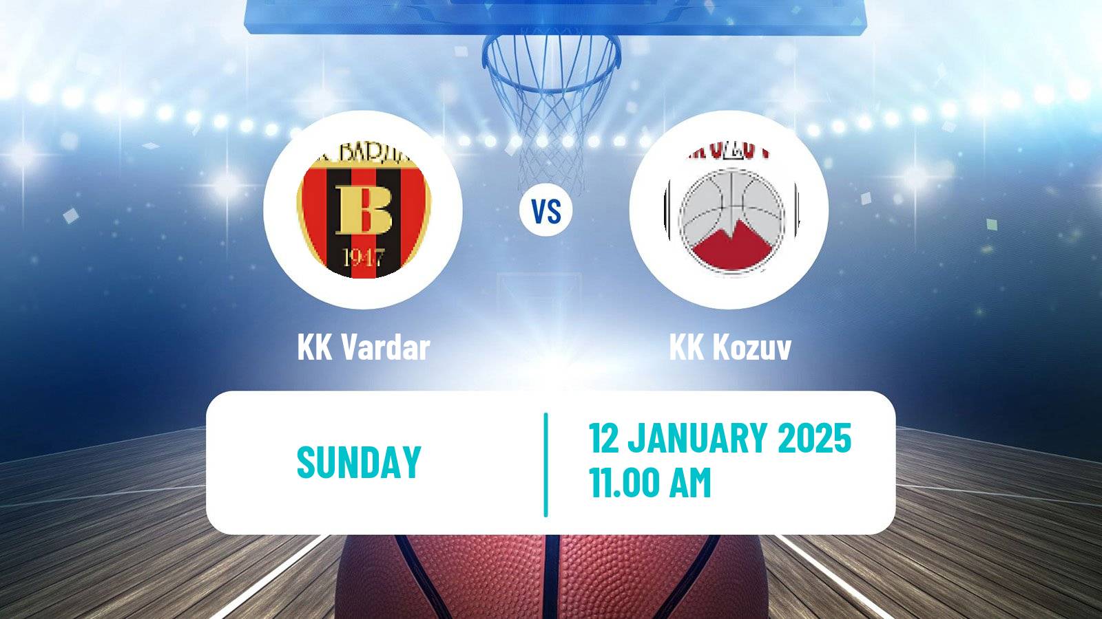 Basketball North Macedonian Prva Liga Basketball Vardar - Kozuv