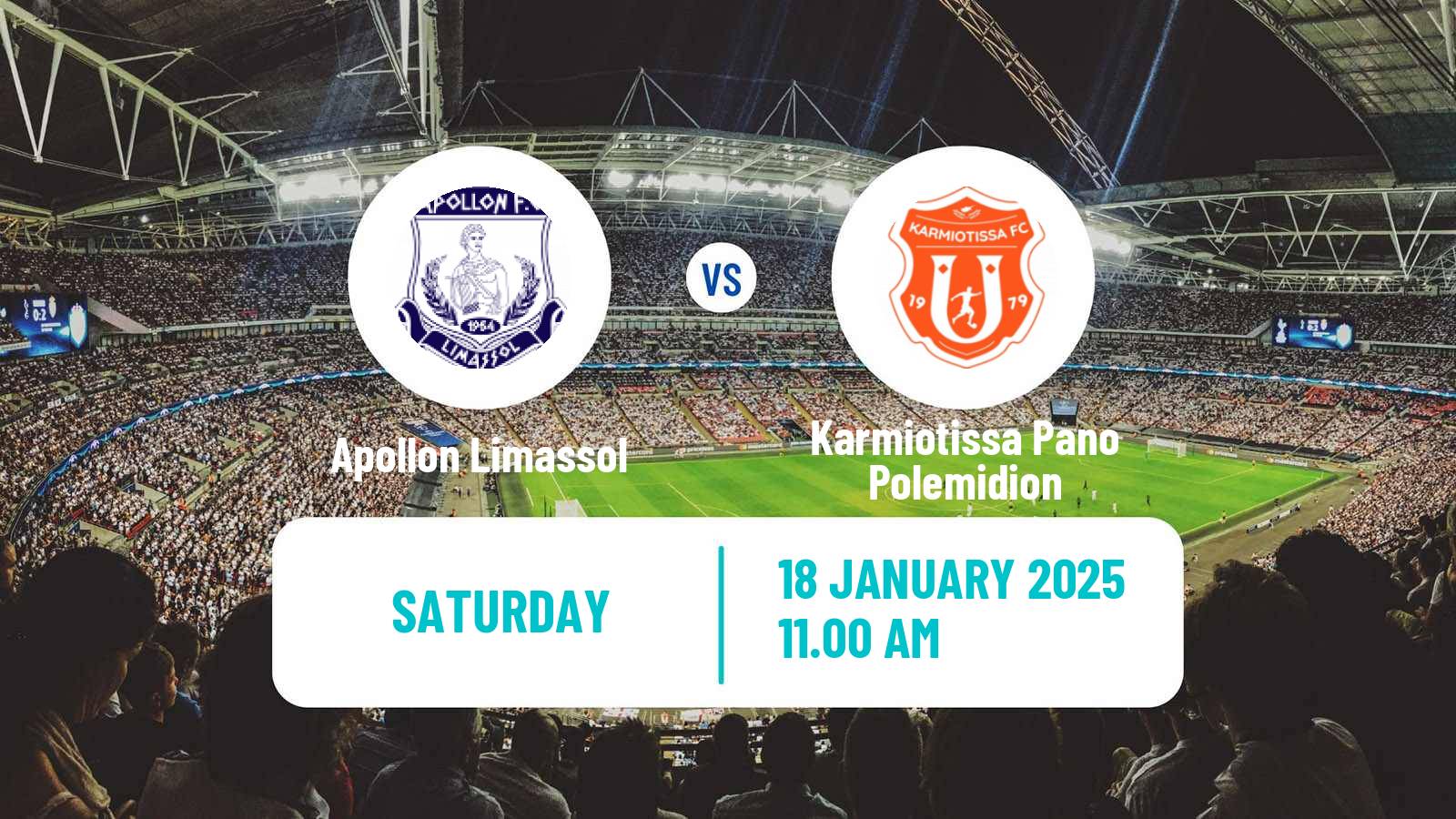 Football Cypriot First Division Apollon Limassol - Karmiotissa Pano Polemidion