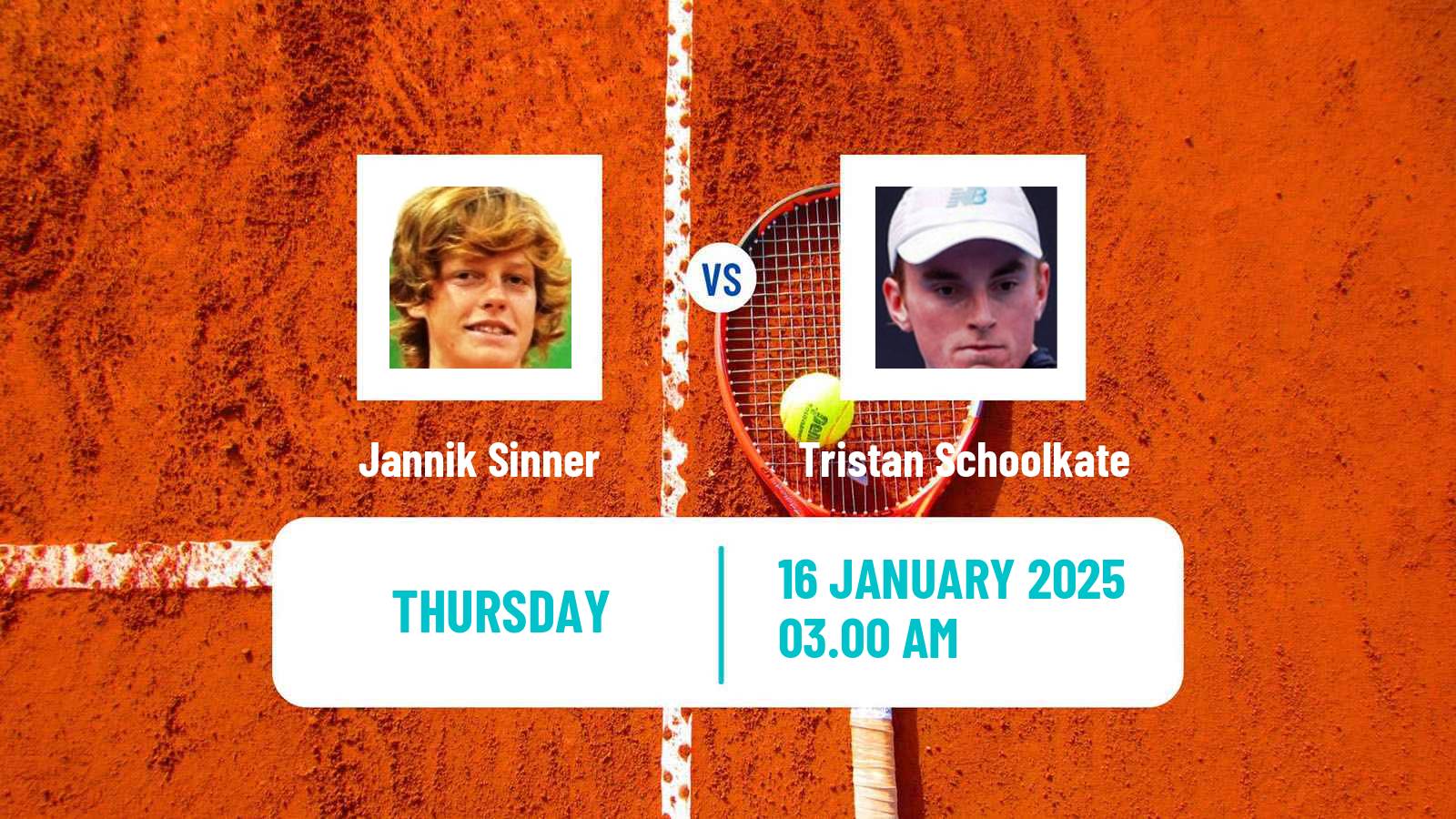 Tennis ATP Australian Open Jannik Sinner - Tristan Schoolkate