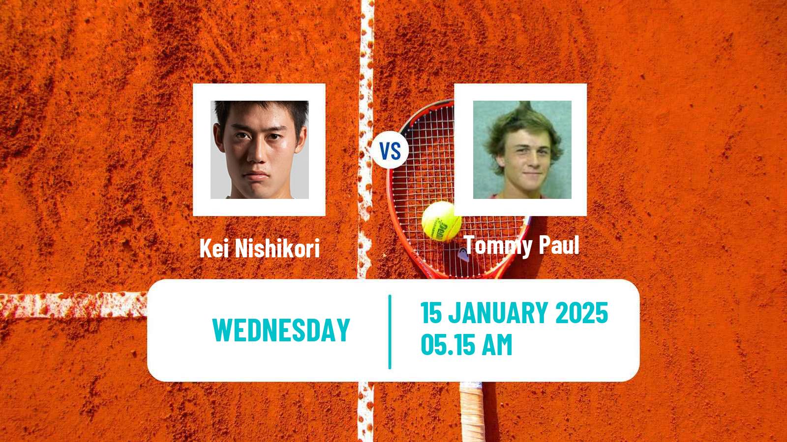 Tennis ATP Australian Open Kei Nishikori - Tommy Paul