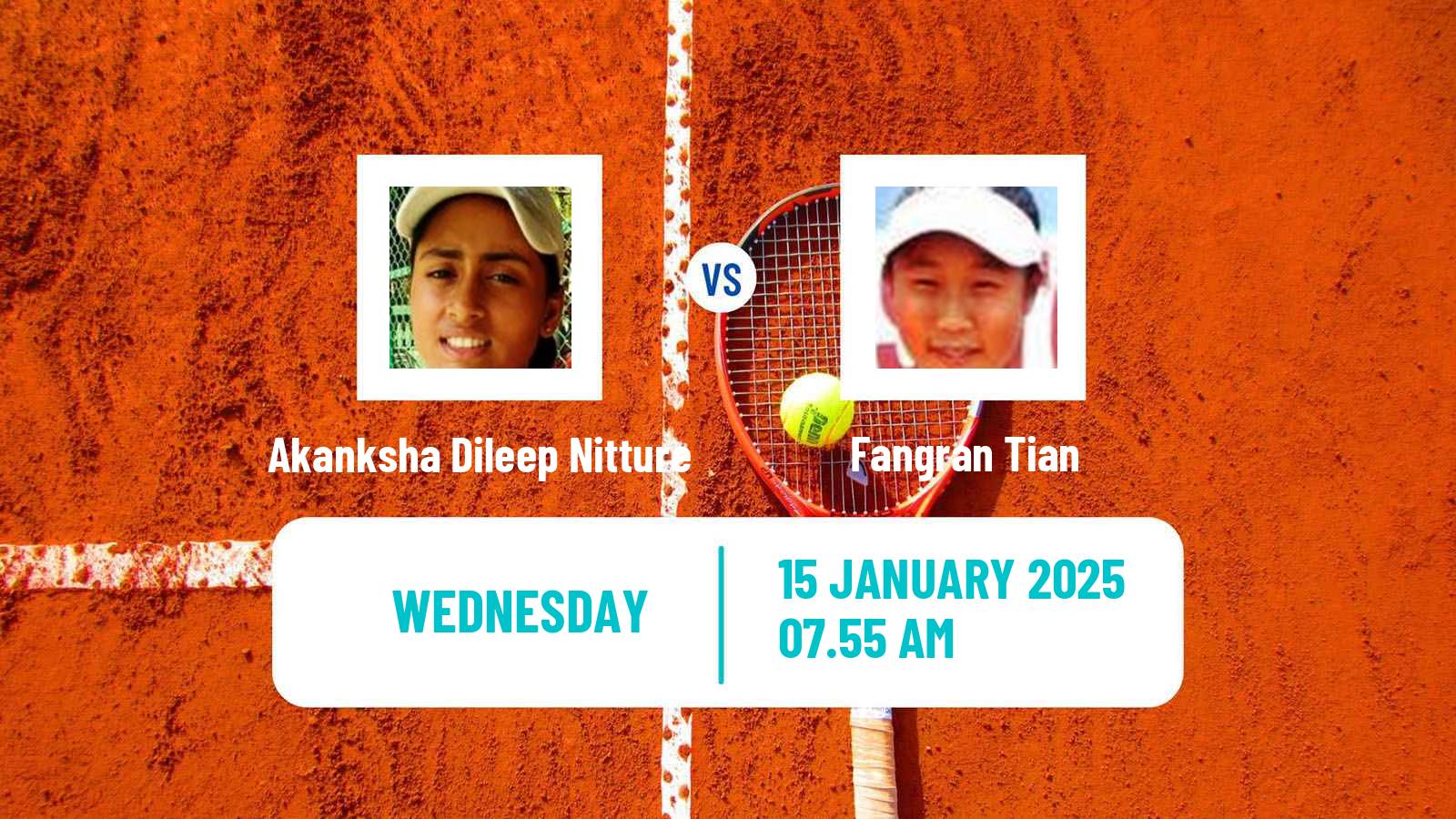 Tennis ITF W50 New Delhi H Women Akanksha Dileep Nitture - Fangran Tian