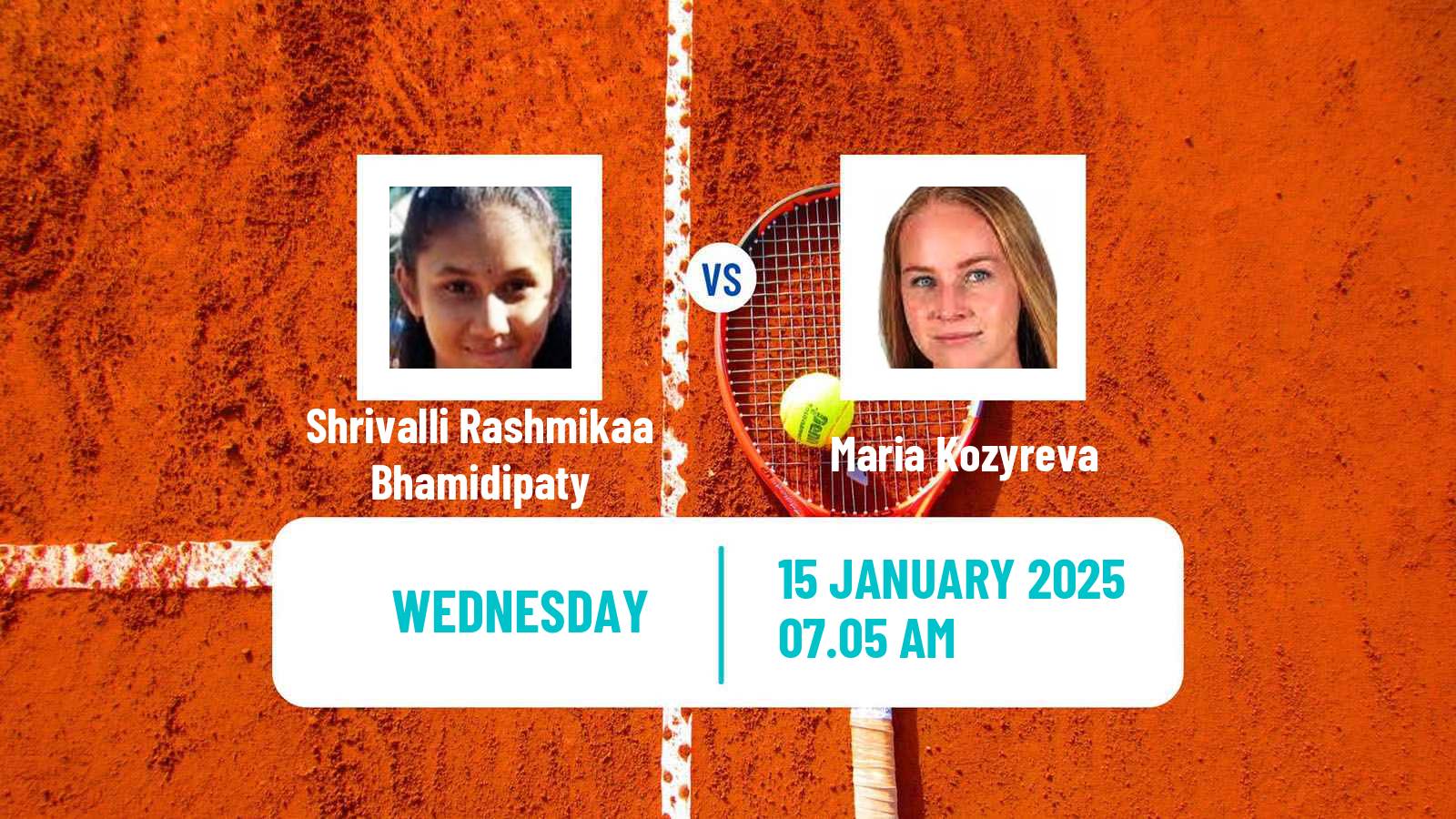 Tennis ITF W50 New Delhi H Women Shrivalli Rashmikaa Bhamidipaty - Maria Kozyreva