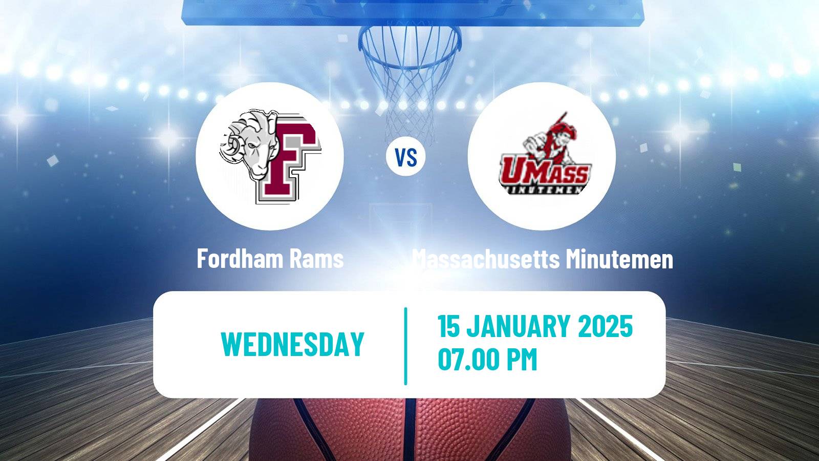 Basketball NCAA College Basketball Fordham Rams - Massachusetts Minutemen