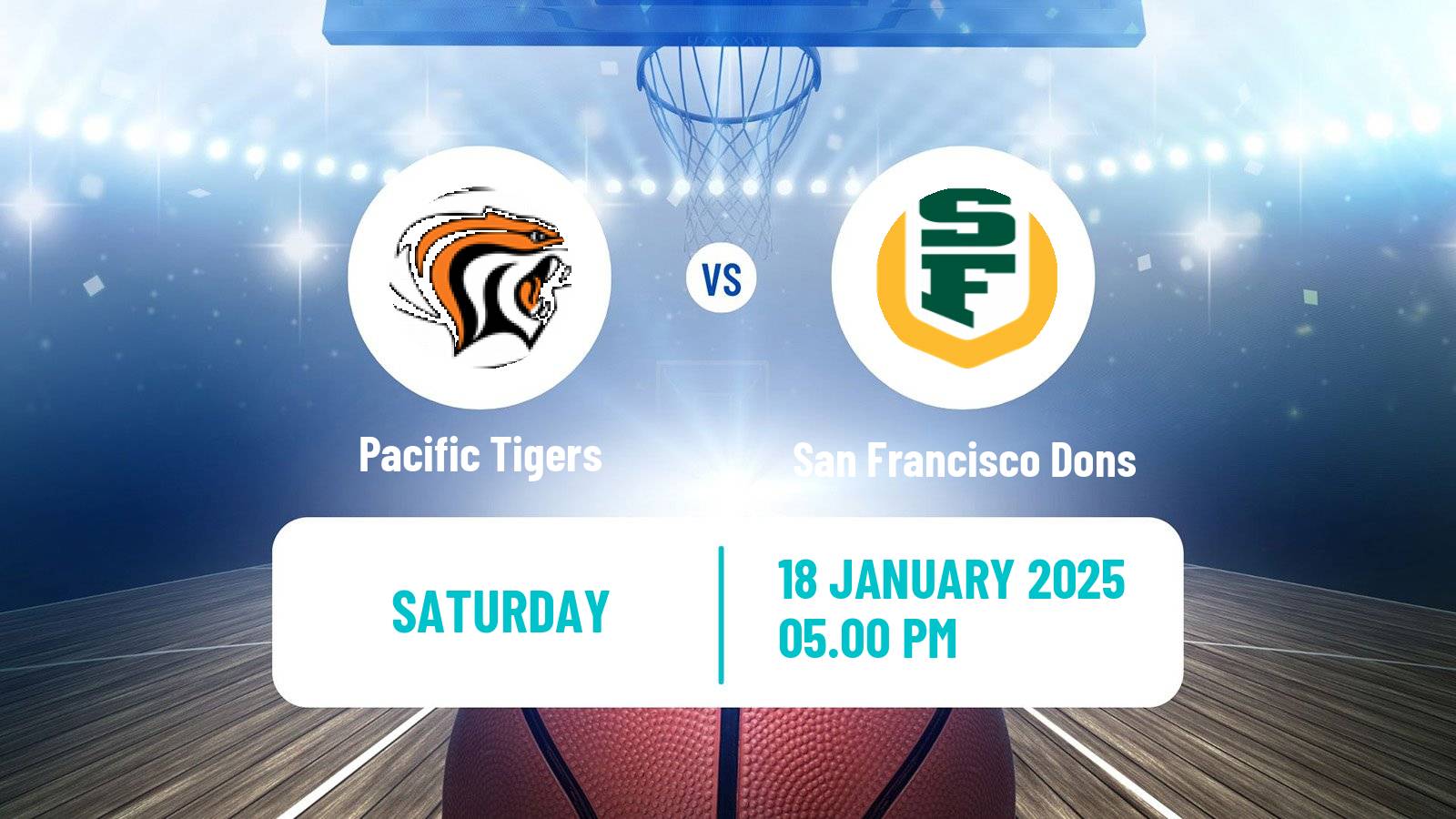 Basketball NCAA College Basketball Women Pacific Tigers - San Francisco Dons