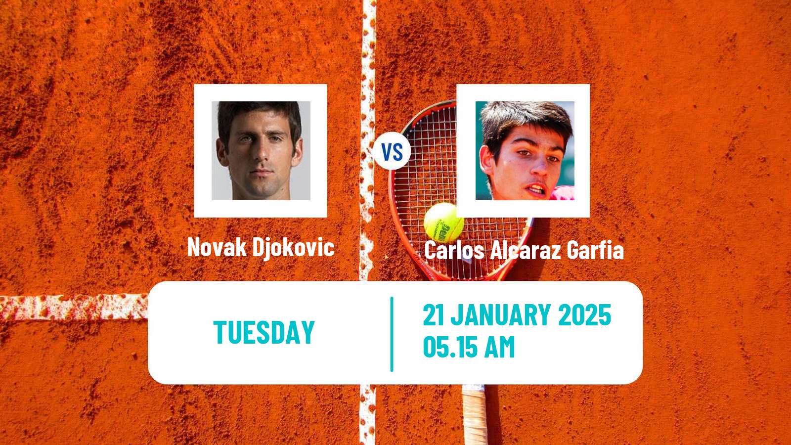 Tennis ATP Australian Open Novak Djokovic - Carlos Alcaraz Garfia