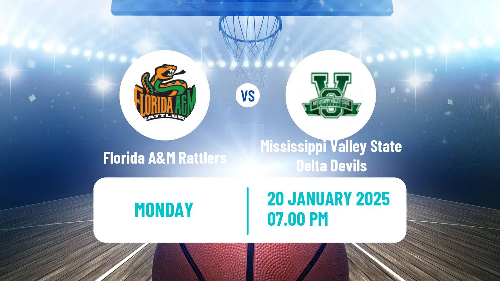 Basketball NCAA College Basketball Florida A&M Rattlers - Mississippi Valley State Delta Devils