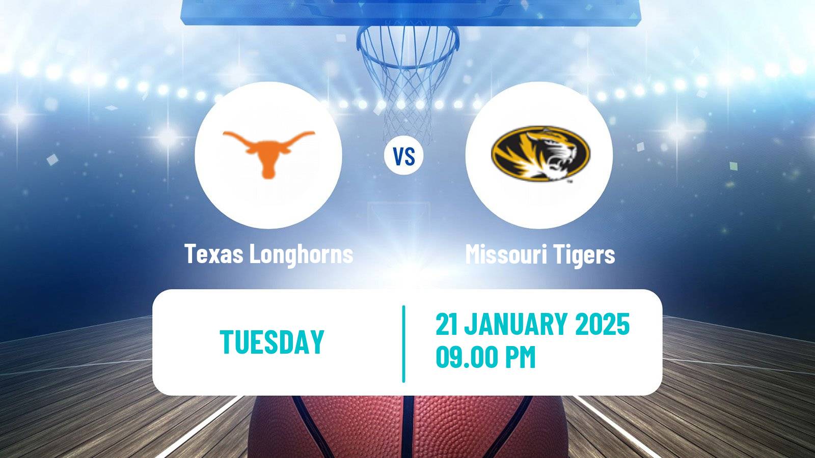 Basketball NCAA College Basketball Texas Longhorns - Missouri Tigers