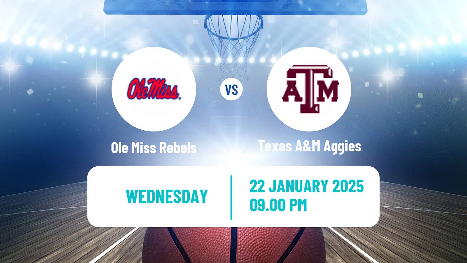 Basketball NCAA College Basketball Ole Miss Rebels - Texas A&M Aggies