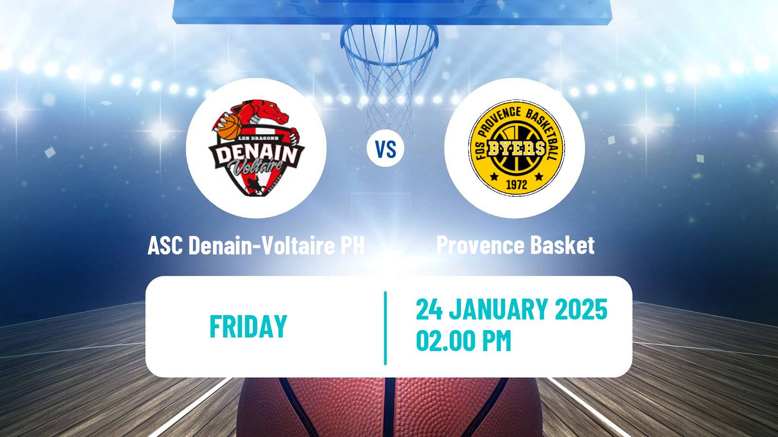 Basketball French LNB Pro B ASC Denain-Voltaire PH - Provence Basket