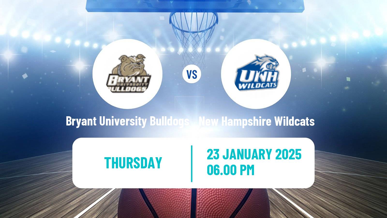 Basketball NCAA College Basketball Women Bryant University Bulldogs - New Hampshire Wildcats