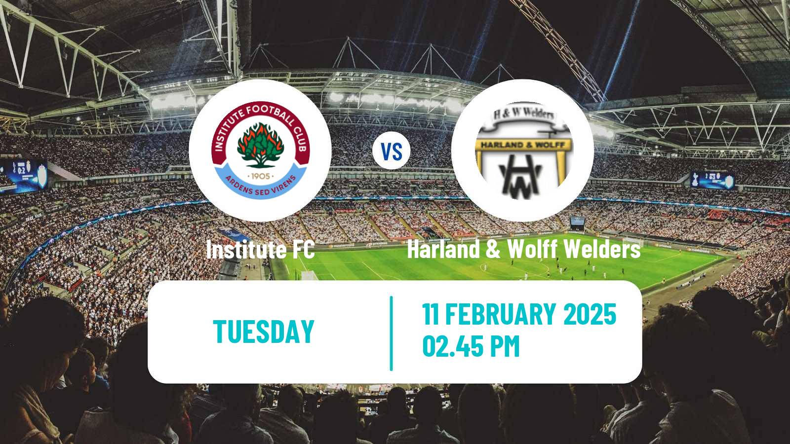 Soccer Northern Irish Championship Institute FC - Harland & Wolff Welders