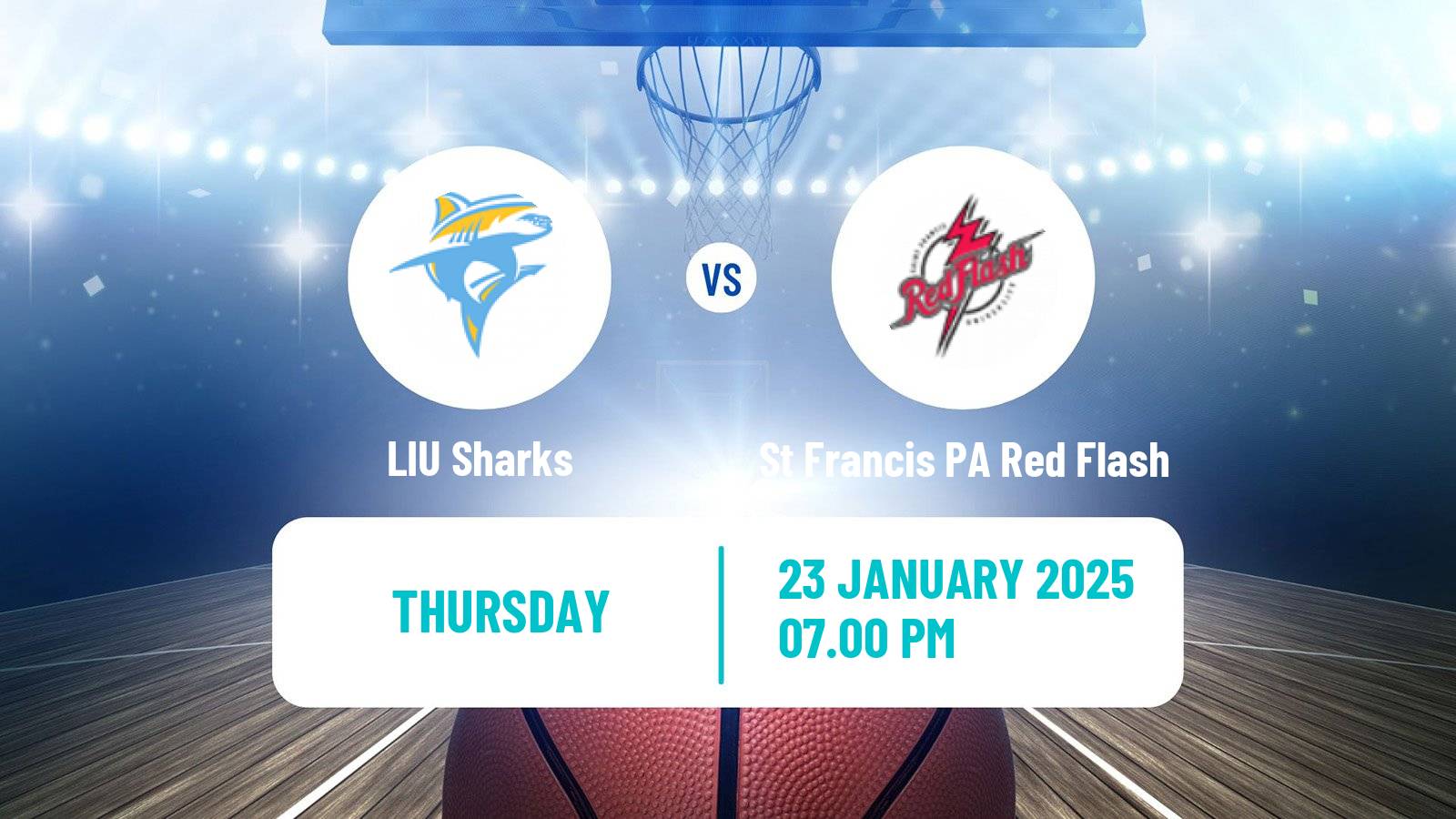Basketball NCAA College Basketball Women LIU Sharks - St Francis PA Red Flash