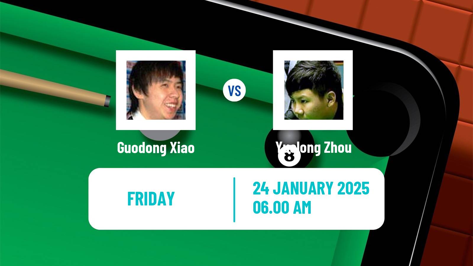 Snooker Championship League Guodong Xiao - Yuelong Zhou