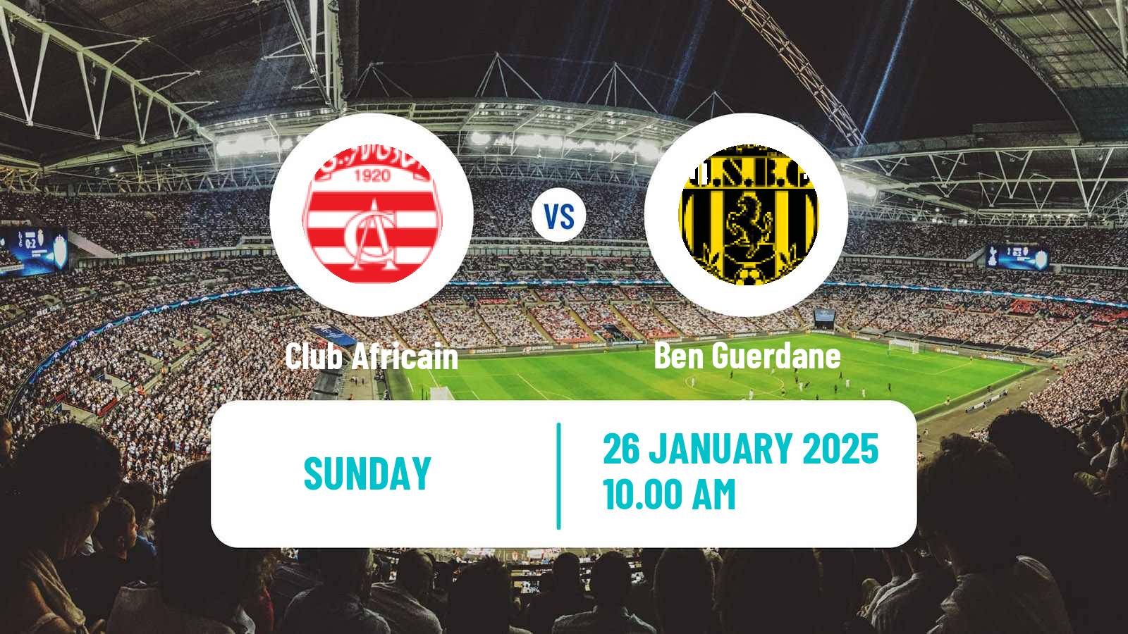 Soccer Tunisian Ligue Professionnelle 1 Club Africain - Ben Guerdane