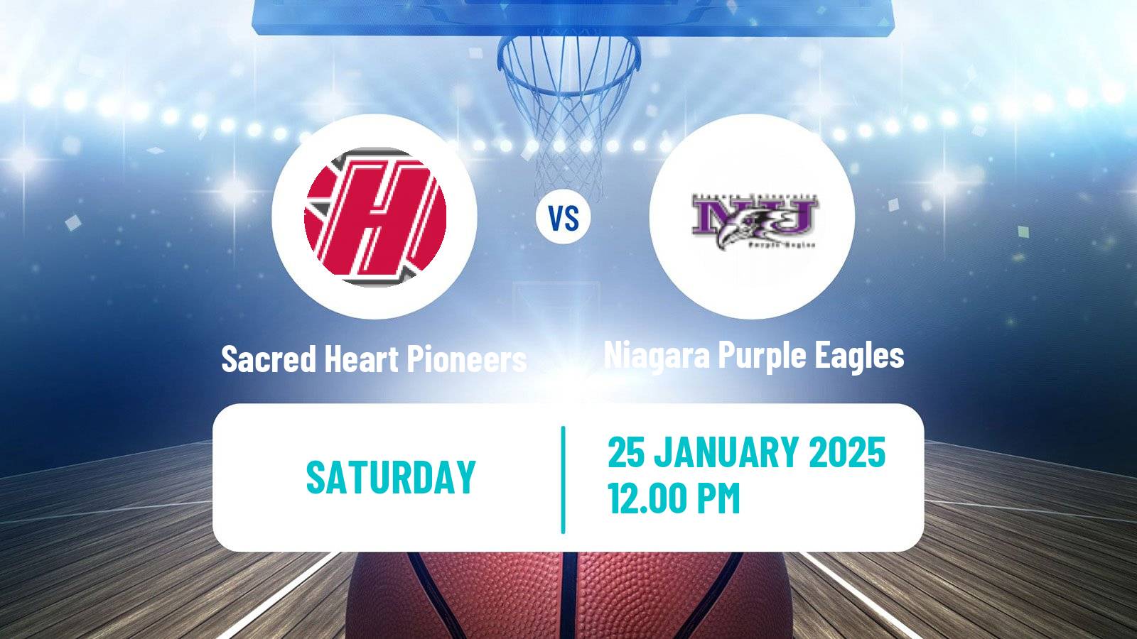 Basketball NCAA College Basketball Women Sacred Heart Pioneers - Niagara Purple Eagles