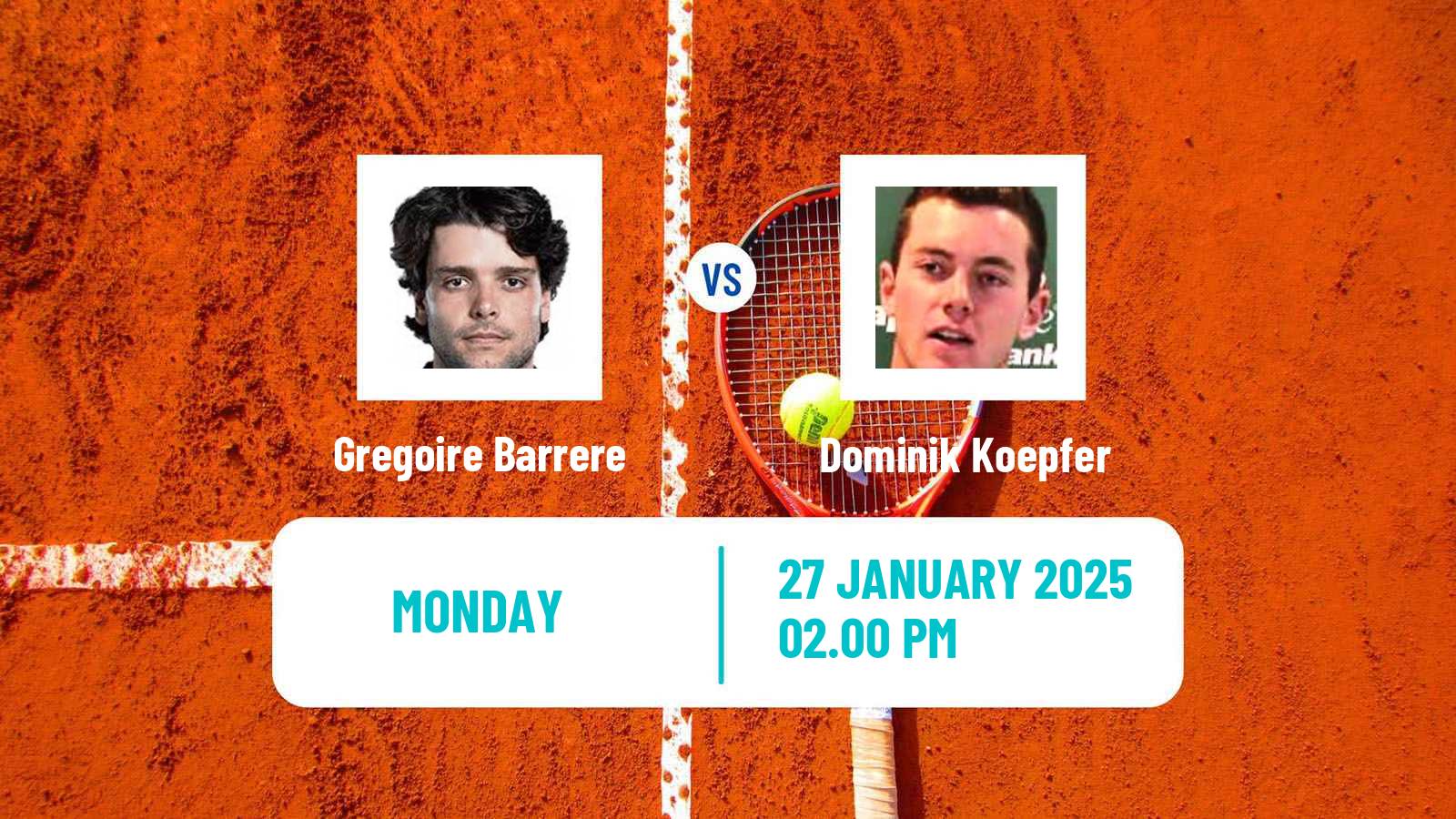 Tennis ATP Montpellier Gregoire Barrere - Dominik Koepfer