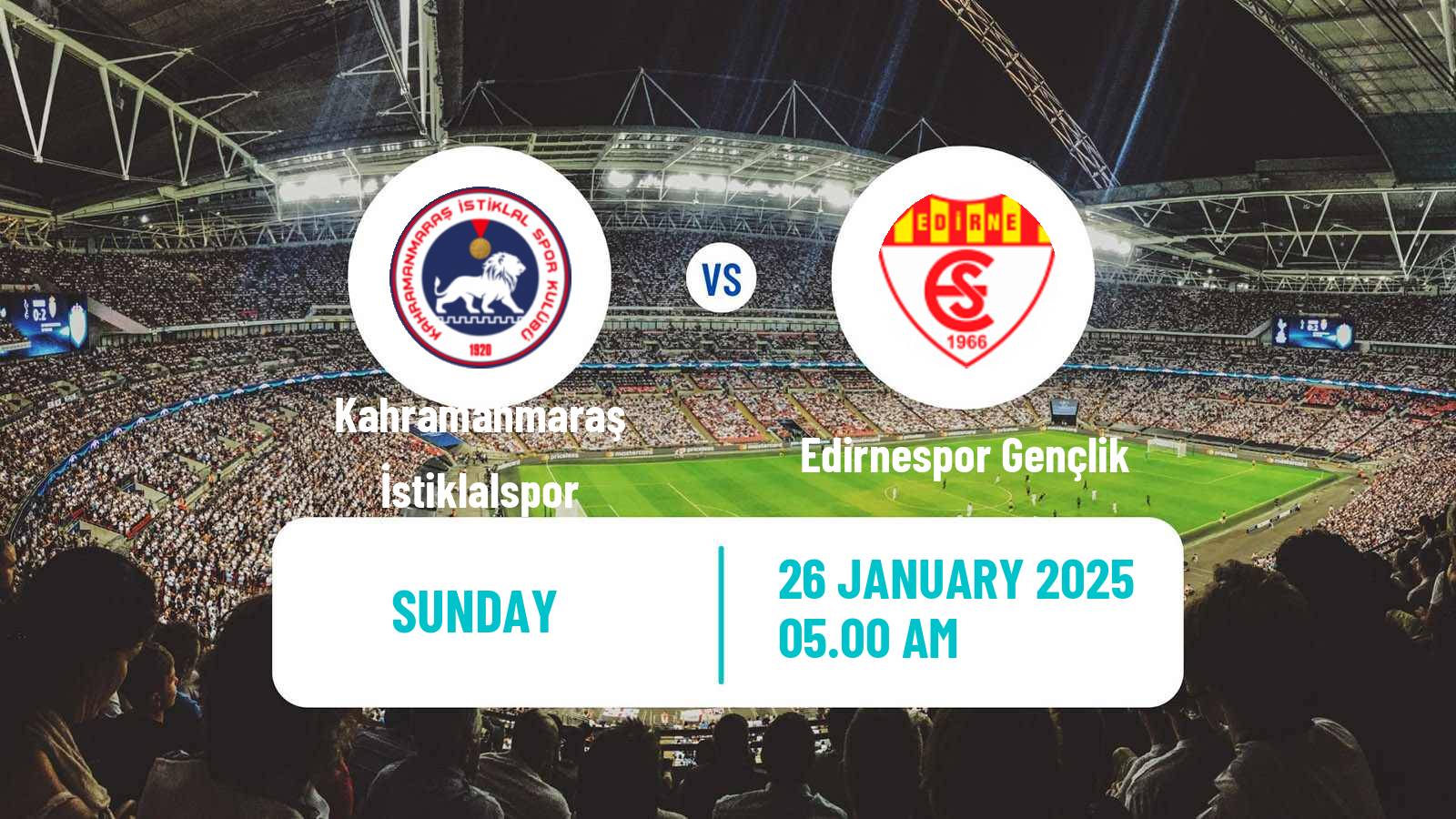 Soccer Turkish 3 Lig Group 4 Kahramanmaraş İstiklalspor - Edirnespor Gençlik