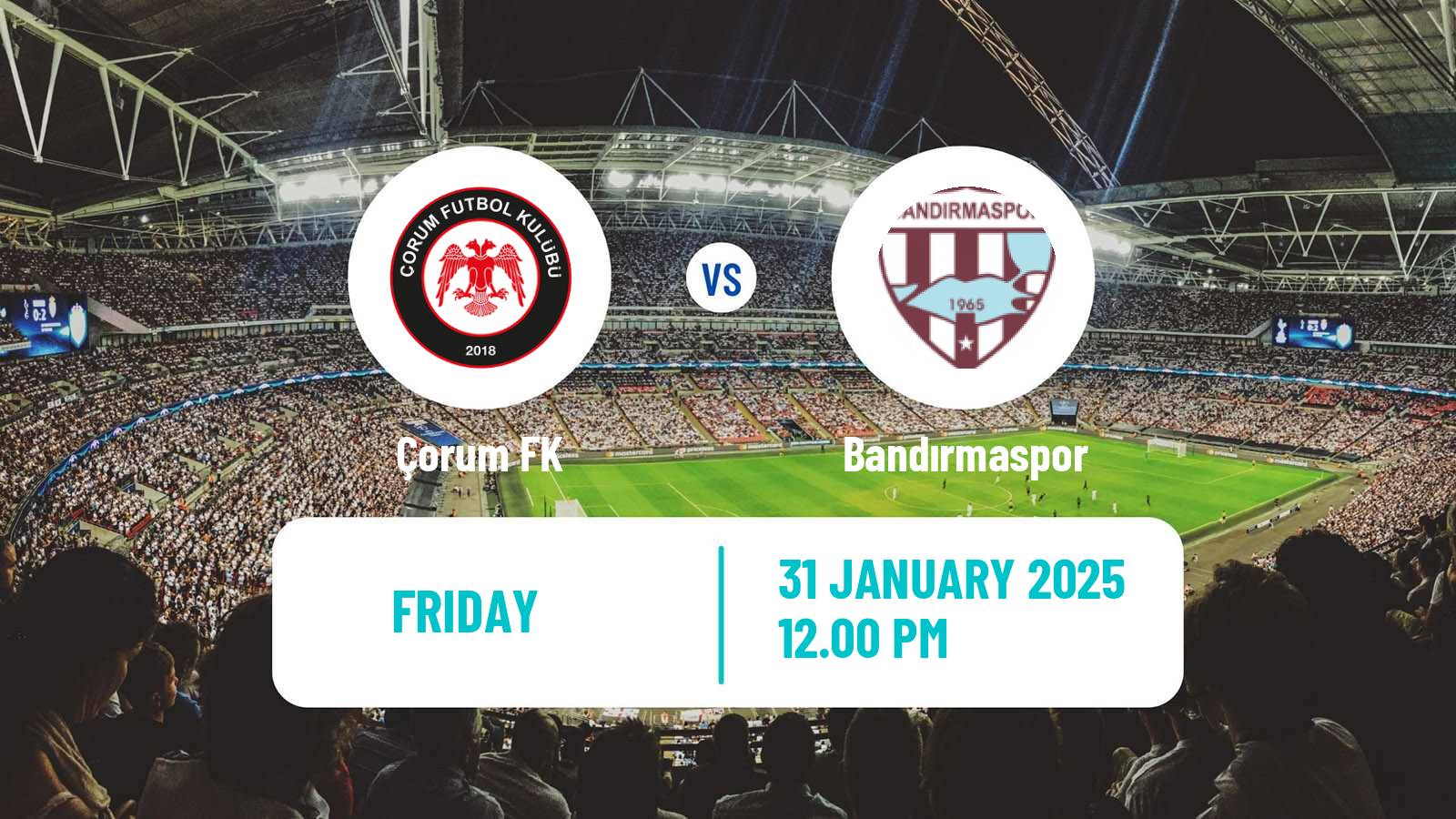 Soccer Turkish First League Çorum - Bandırmaspor