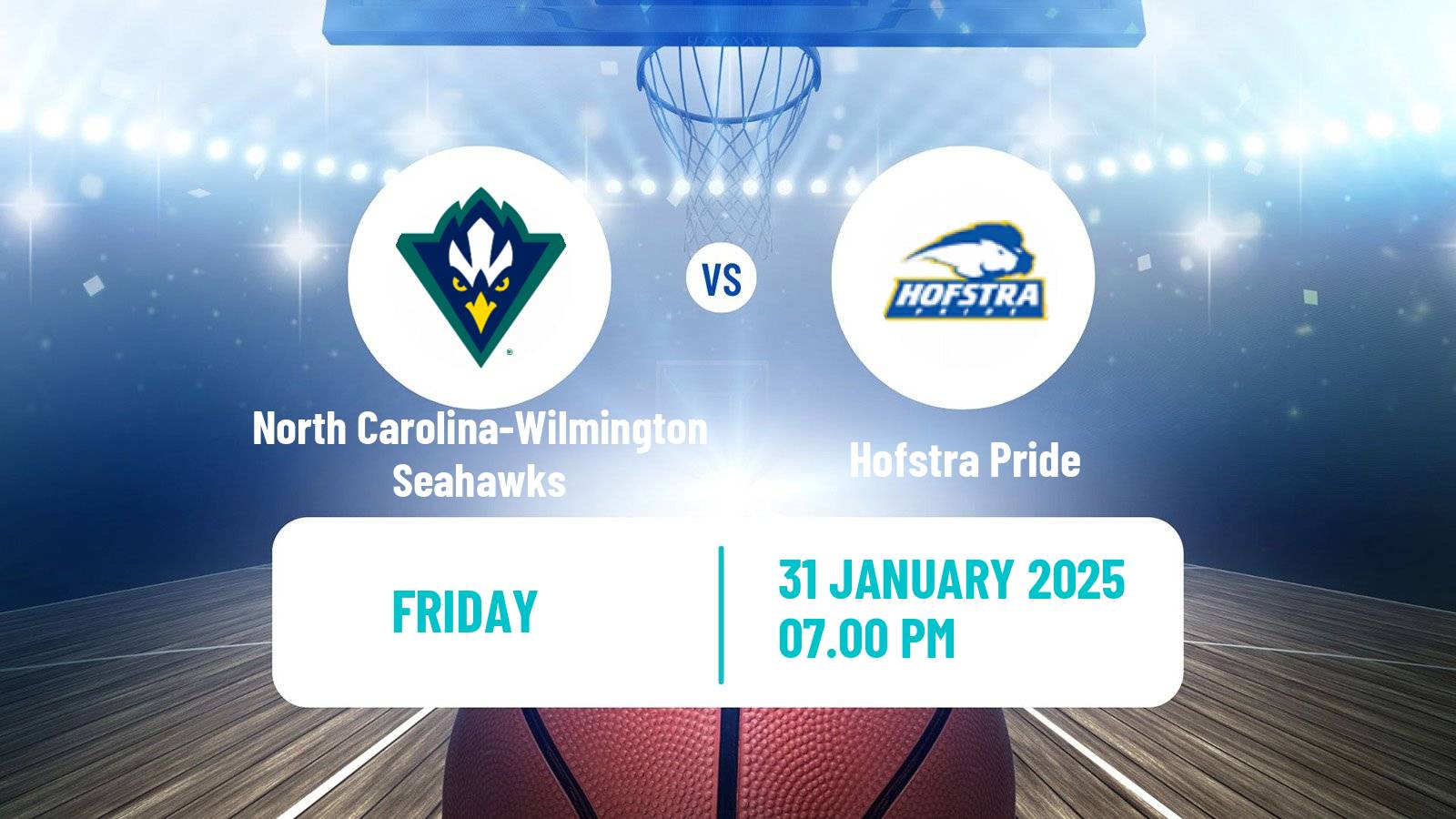 Basketball NCAA College Basketball Women North Carolina-Wilmington Seahawks - Hofstra Pride