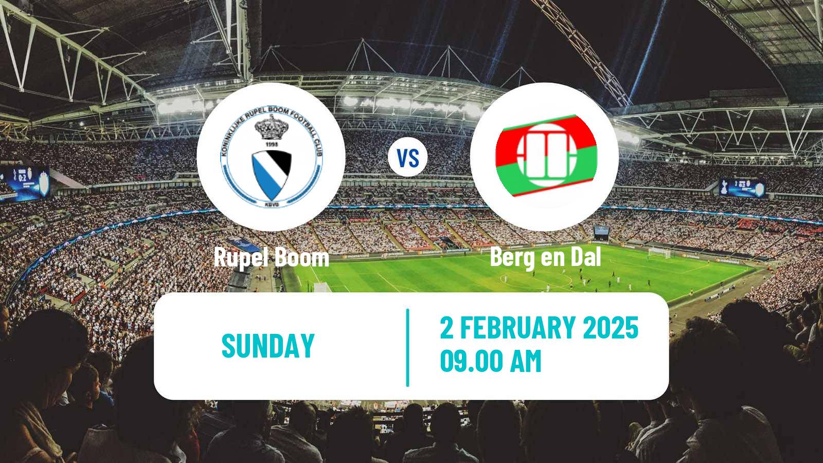 Soccer Belgian Second Amateur Division Group B Rupel Boom - Berg en Dal