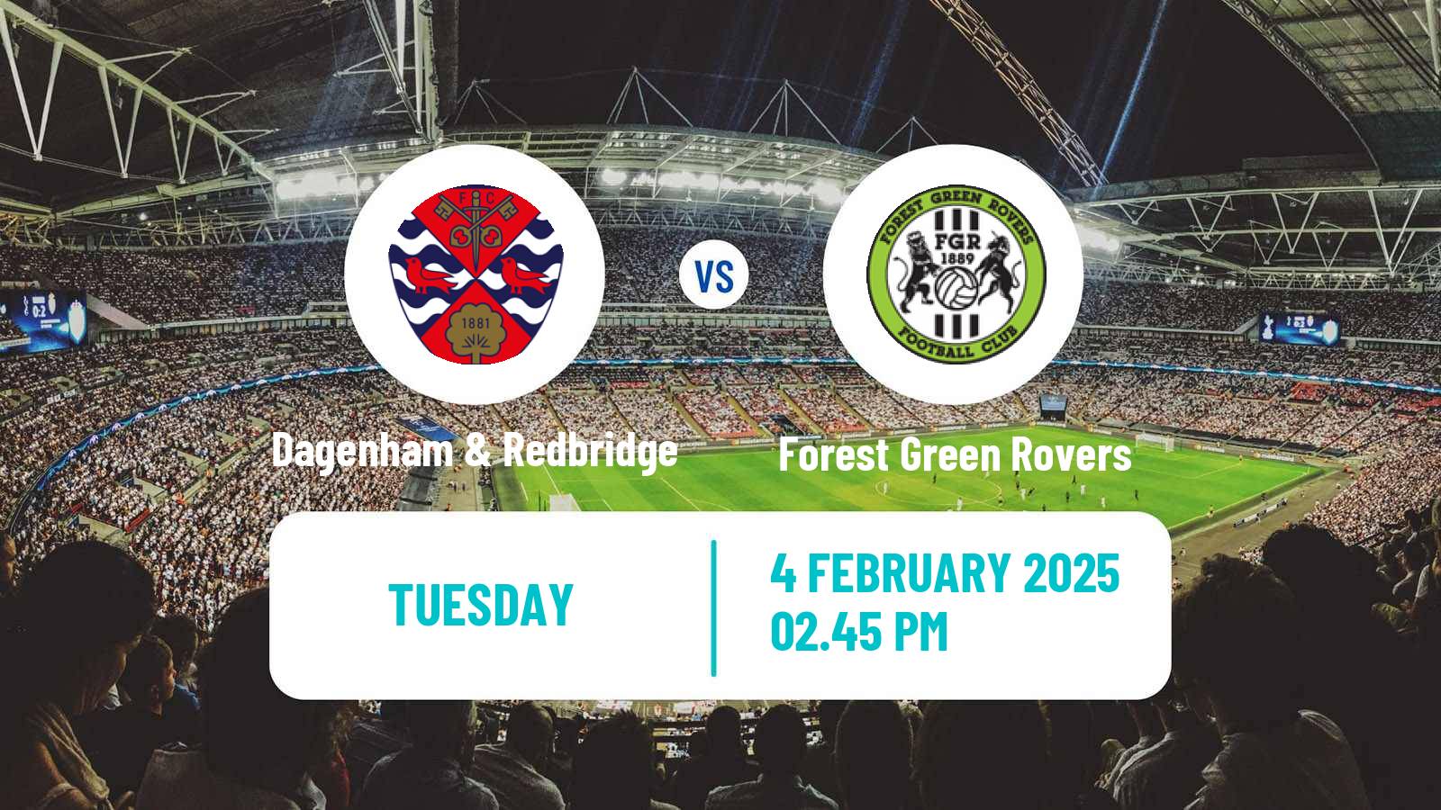 Soccer English National League Dagenham & Redbridge - Forest Green Rovers