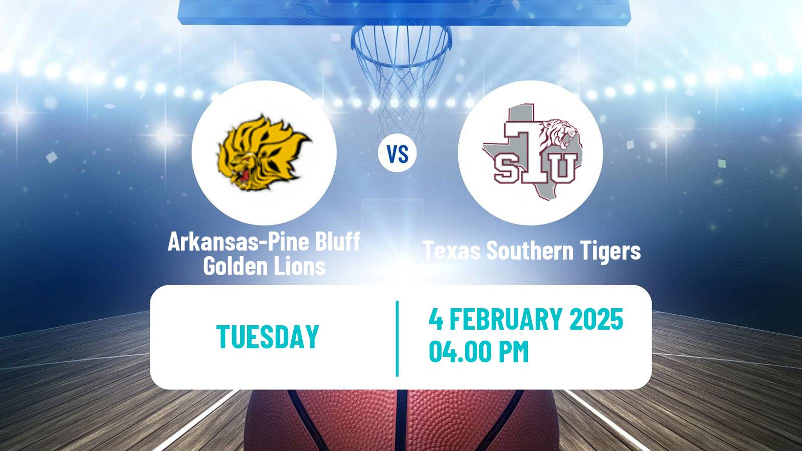 Basketball NCAA College Basketball Women Arkansas-Pine Bluff Golden Lions - Texas Southern Tigers