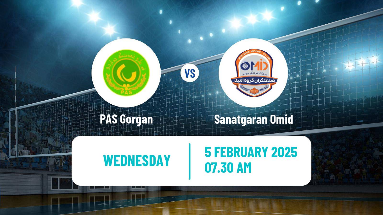 Volleyball Iran Super League Volleyball PAS Gorgan - Sanatgaran Omid