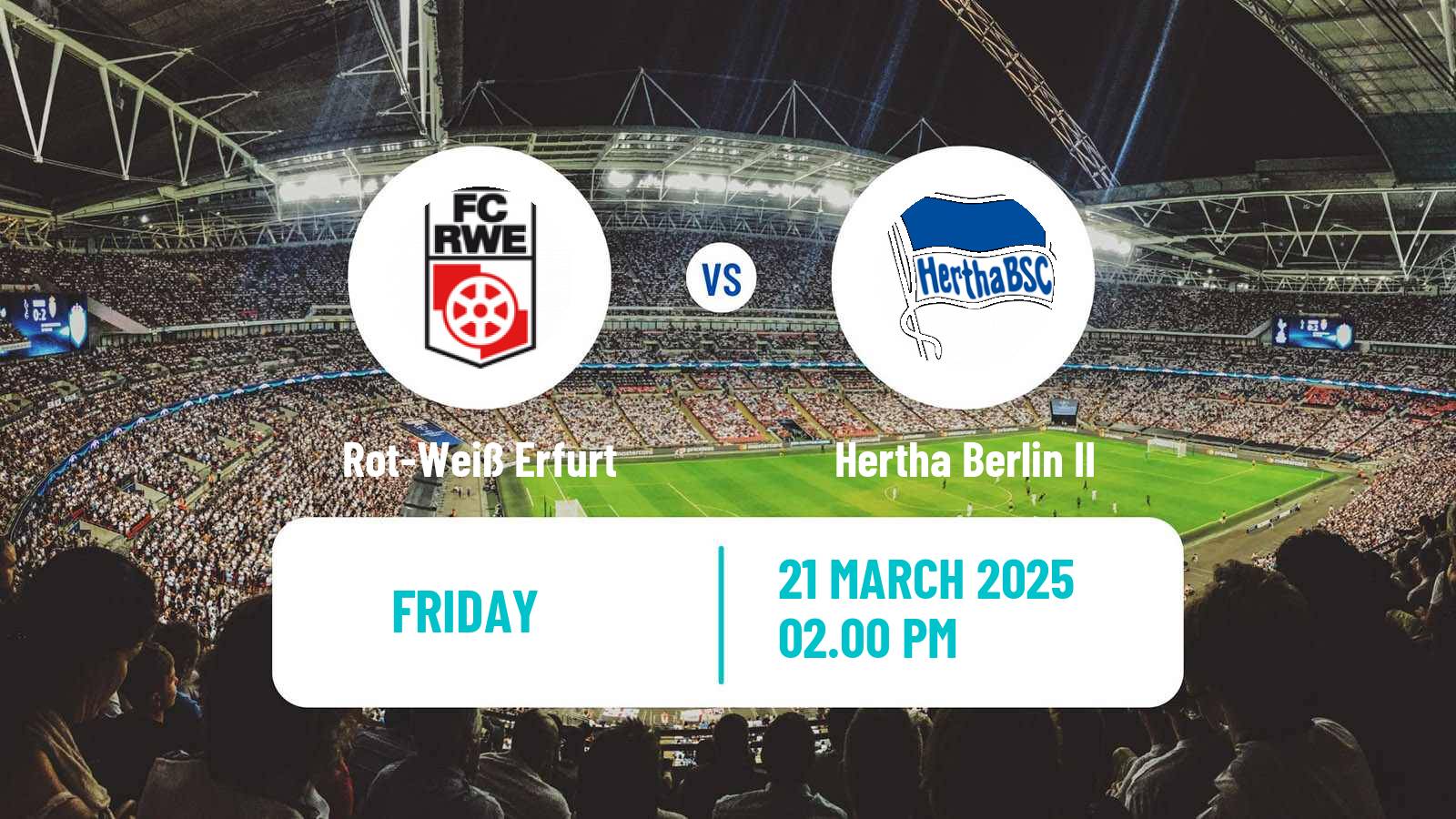 Soccer German Regionalliga Nordost Rot-Weiß Erfurt - Hertha Berlin II