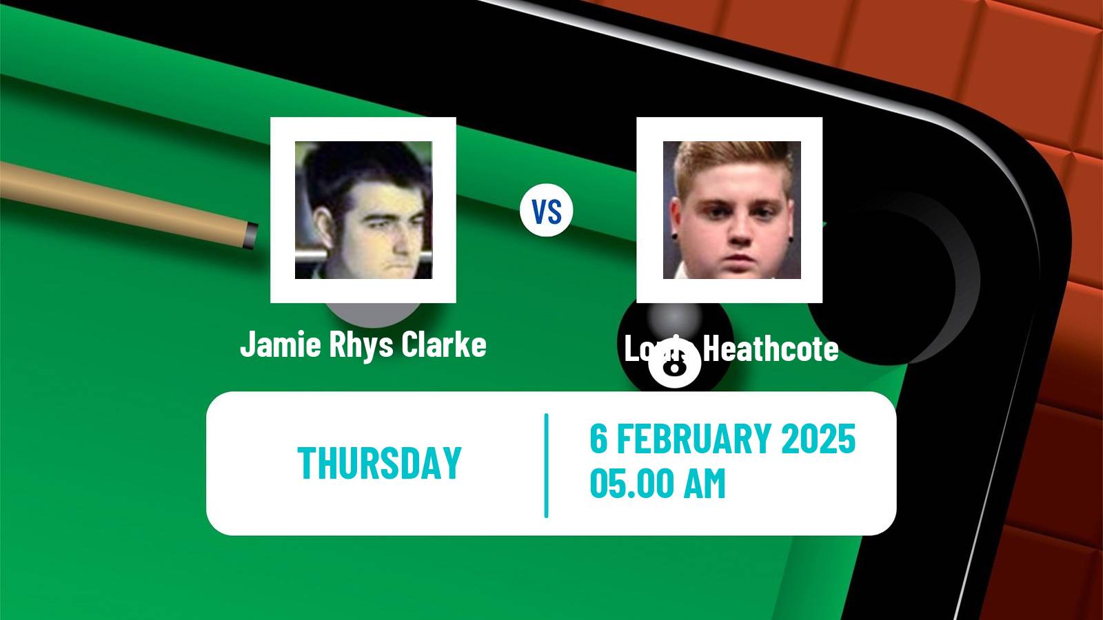 Snooker Welsh Open Jamie Rhys Clarke - Louis Heathcote