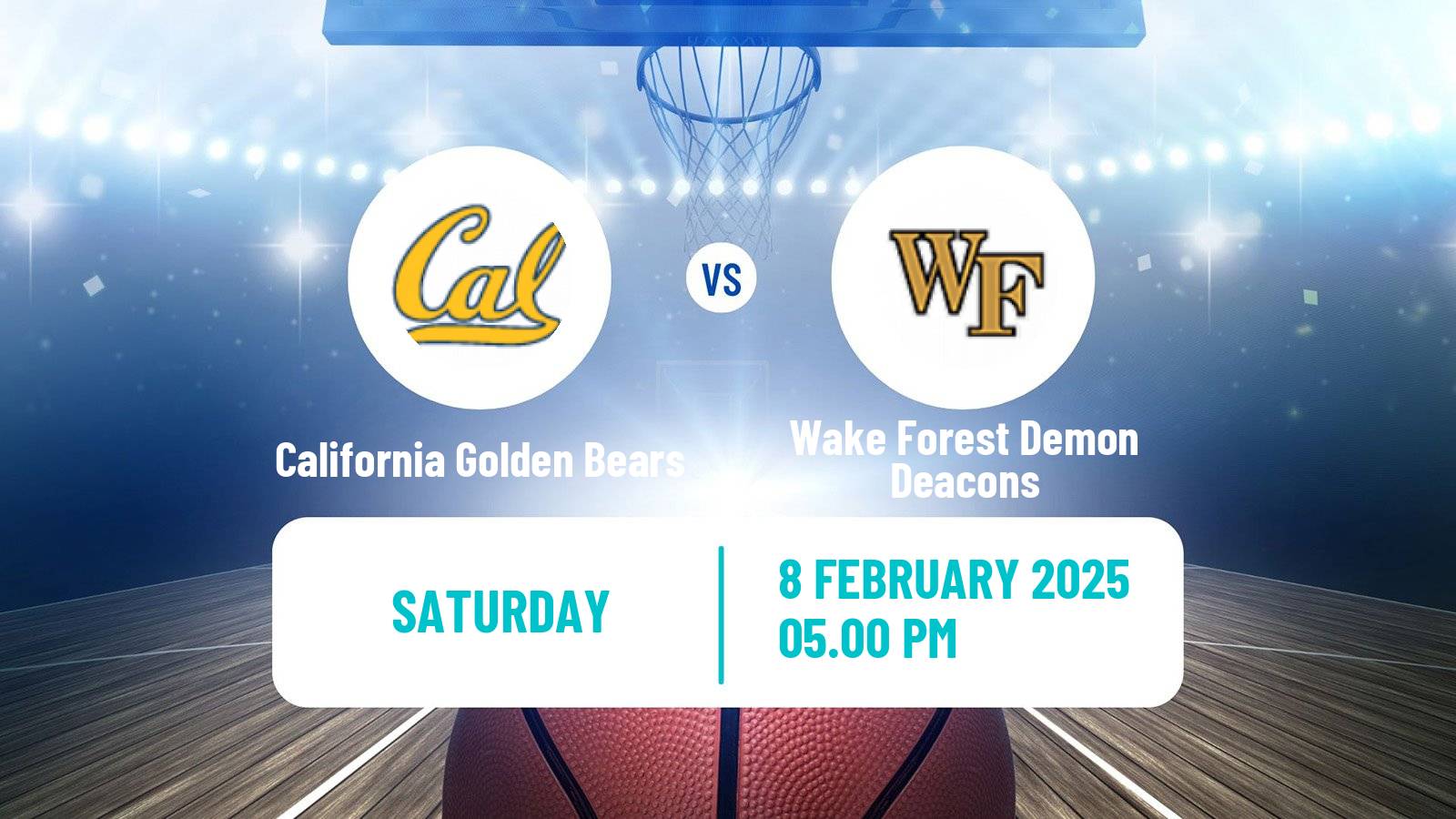 Basketball NCAA College Basketball California Golden Bears - Wake Forest Demon Deacons