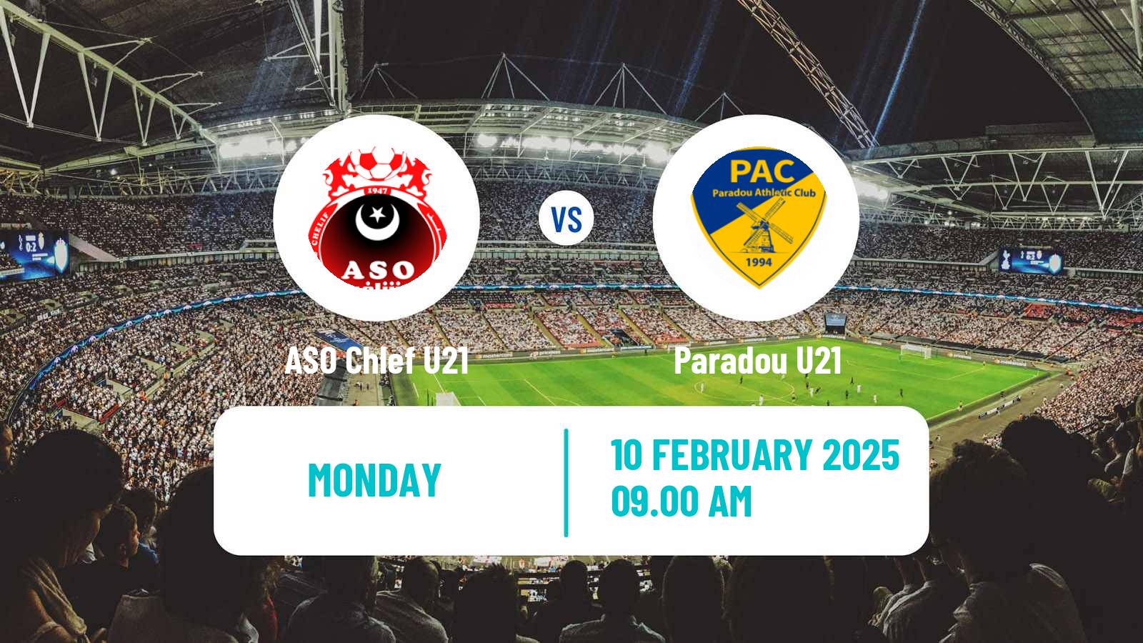 Football Algerian Ligue U21 ASO Chlef U21 - Paradou U21