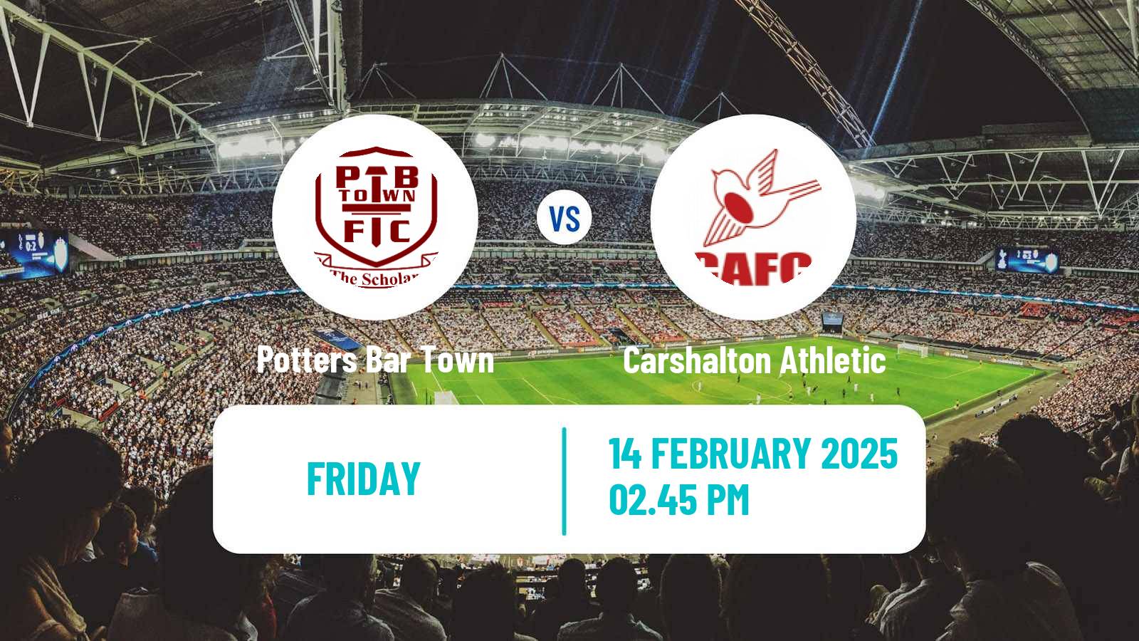 Football English Isthmian League Premier Division Potters Bar Town - Carshalton Athletic