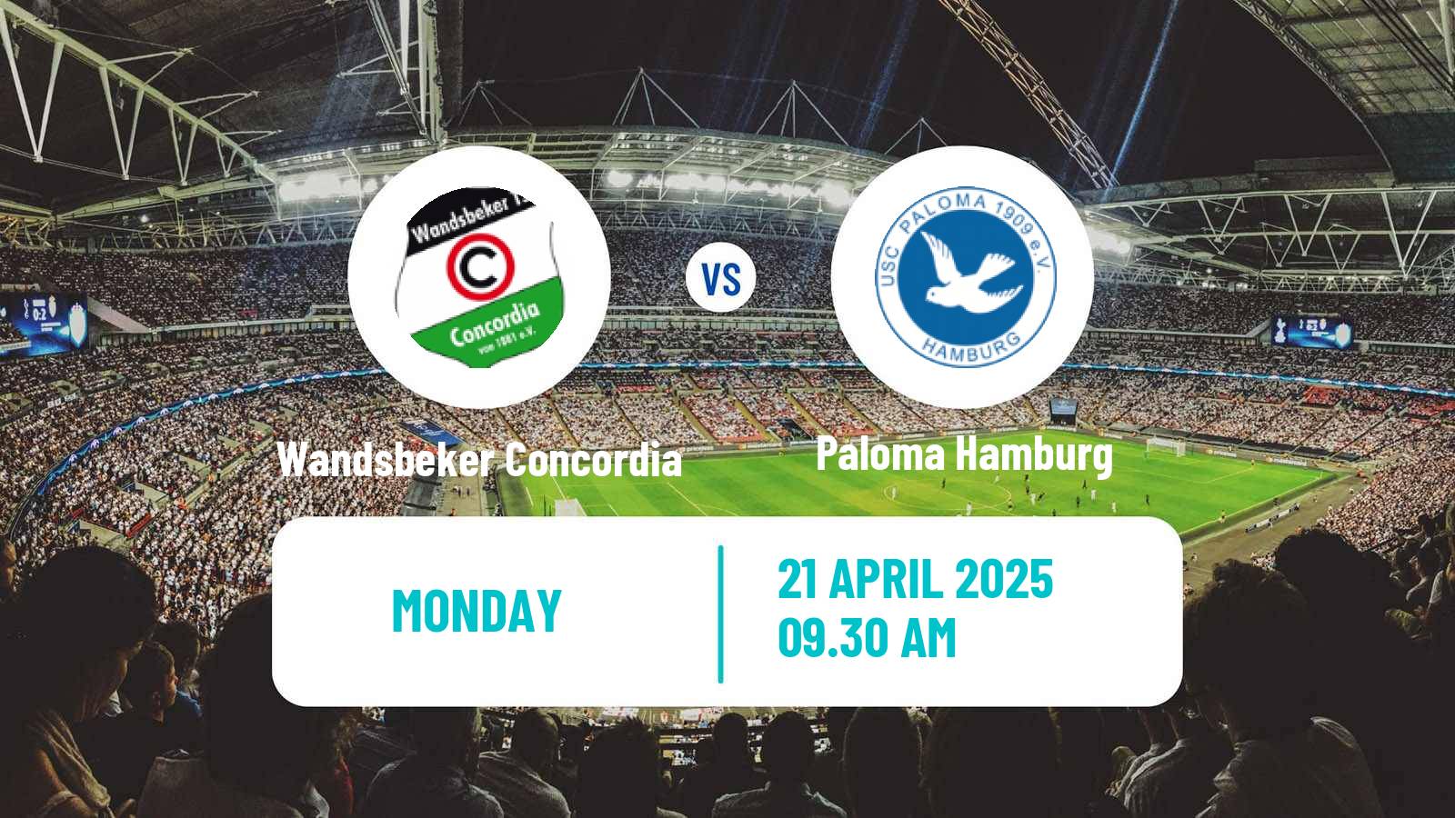 Soccer German Oberliga Hamburg Wandsbeker Concordia - Paloma Hamburg