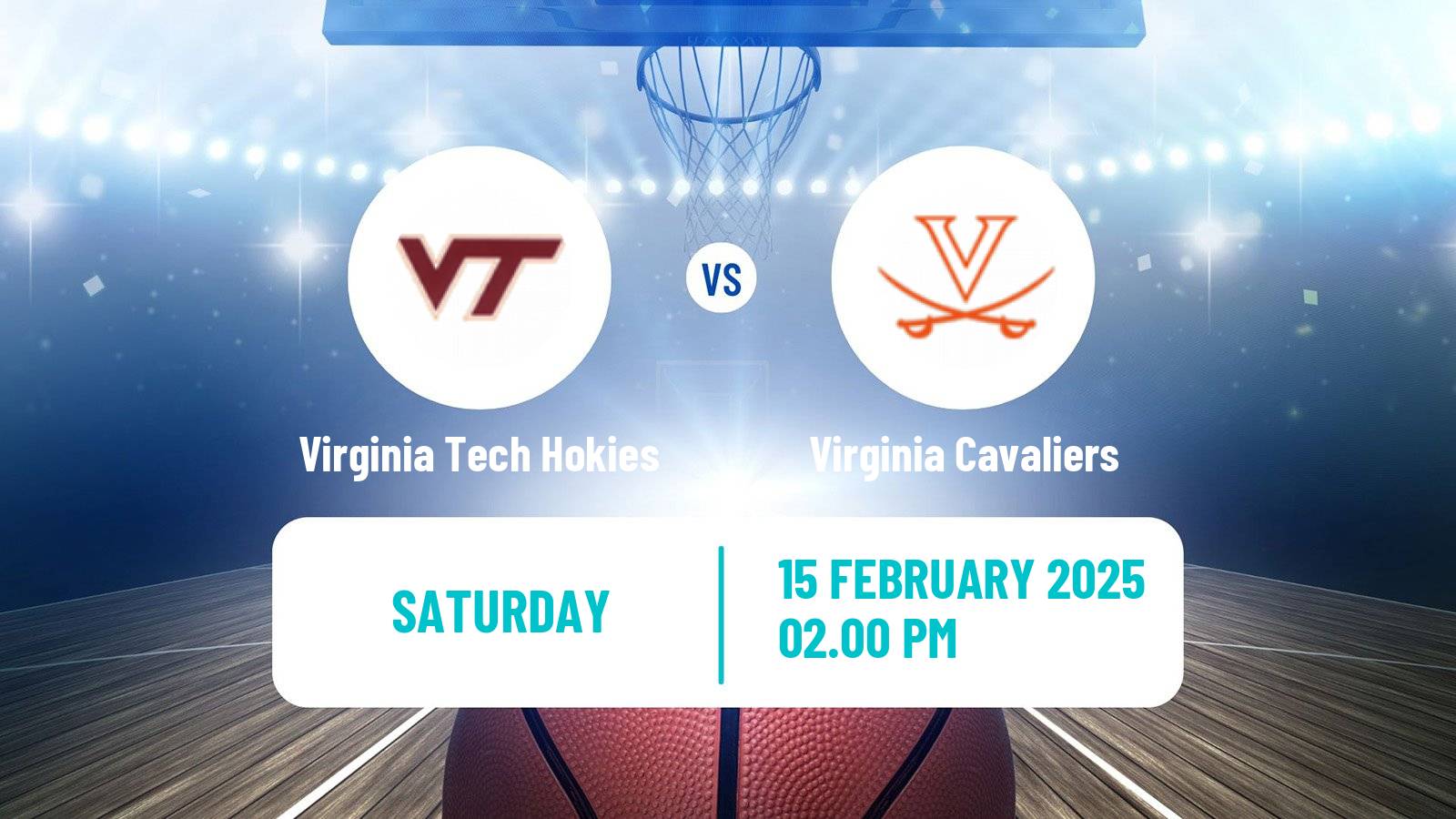 Basketball NCAA College Basketball Virginia Tech Hokies - Virginia Cavaliers
