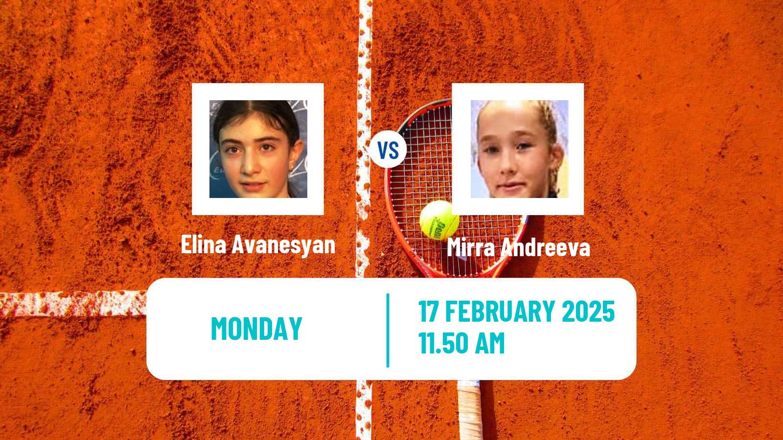 Tennis WTA Dubai Elina Avanesyan - Mirra Andreeva