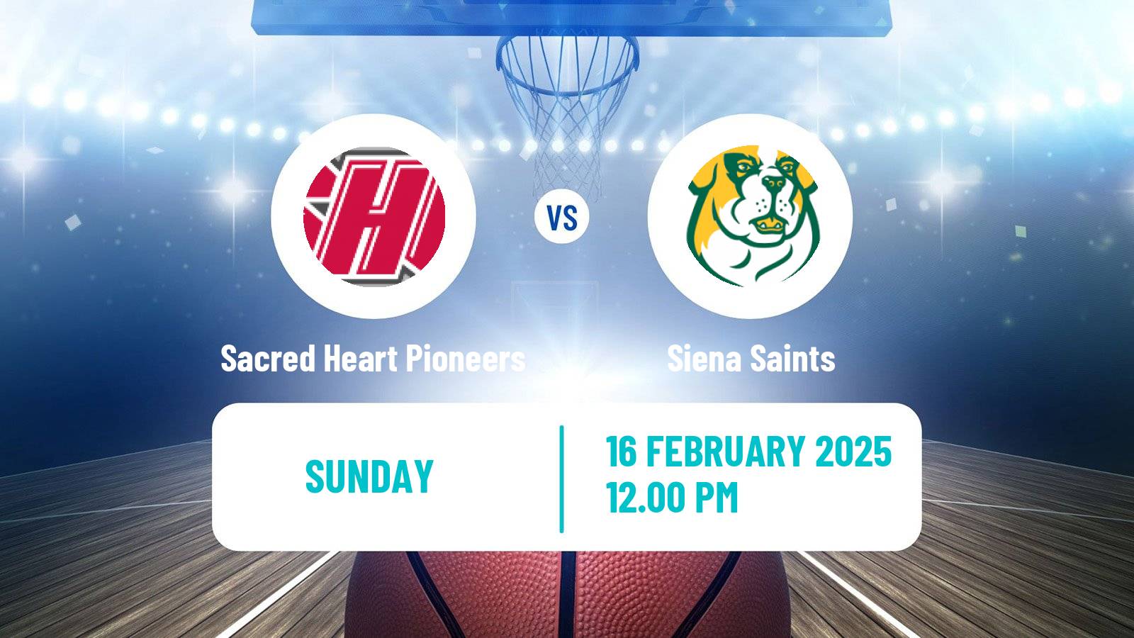Basketball NCAA College Basketball Sacred Heart Pioneers - Siena Saints
