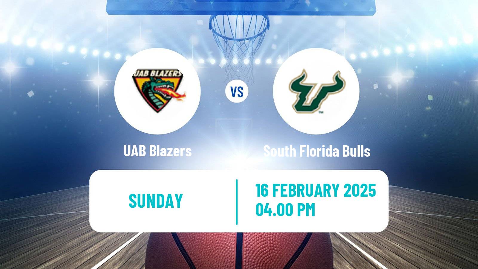 Basketball NCAA College Basketball UAB Blazers - South Florida Bulls
