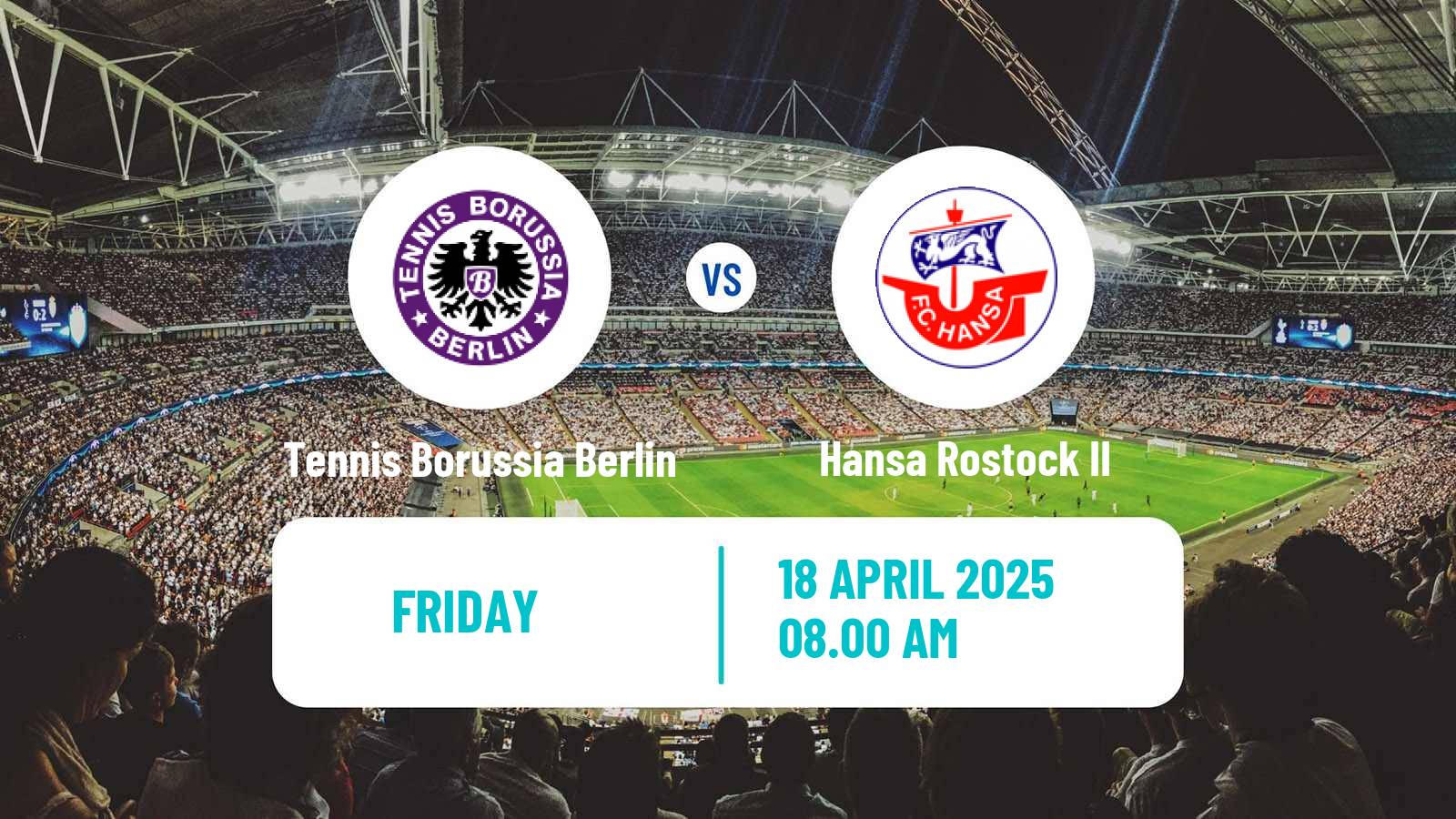 Soccer German Oberliga NOFV-Nord Tennis Borussia Berlin - Hansa Rostock II