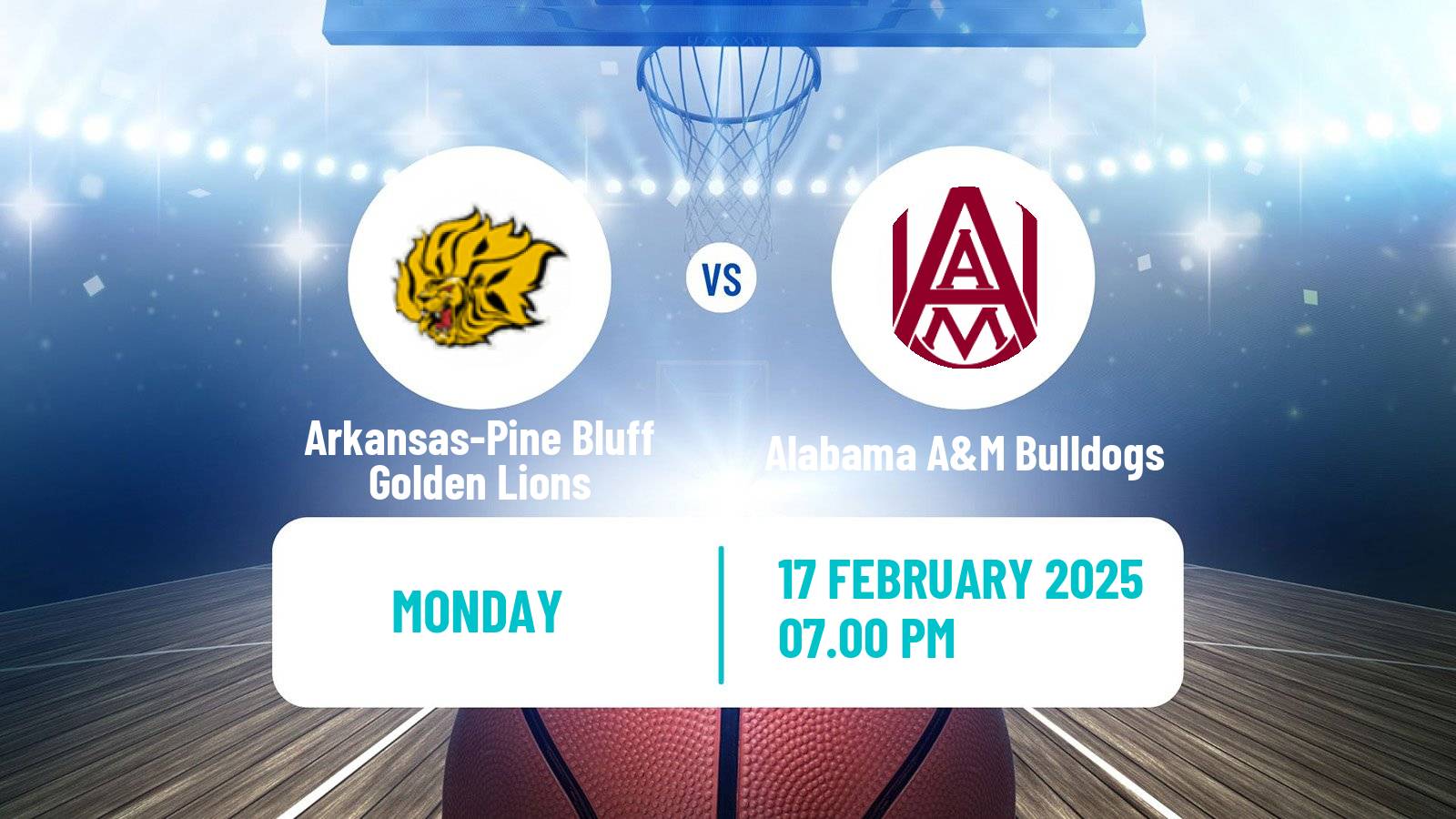 Basketball NCAA College Basketball Arkansas-Pine Bluff Golden Lions - Alabama A&M Bulldogs